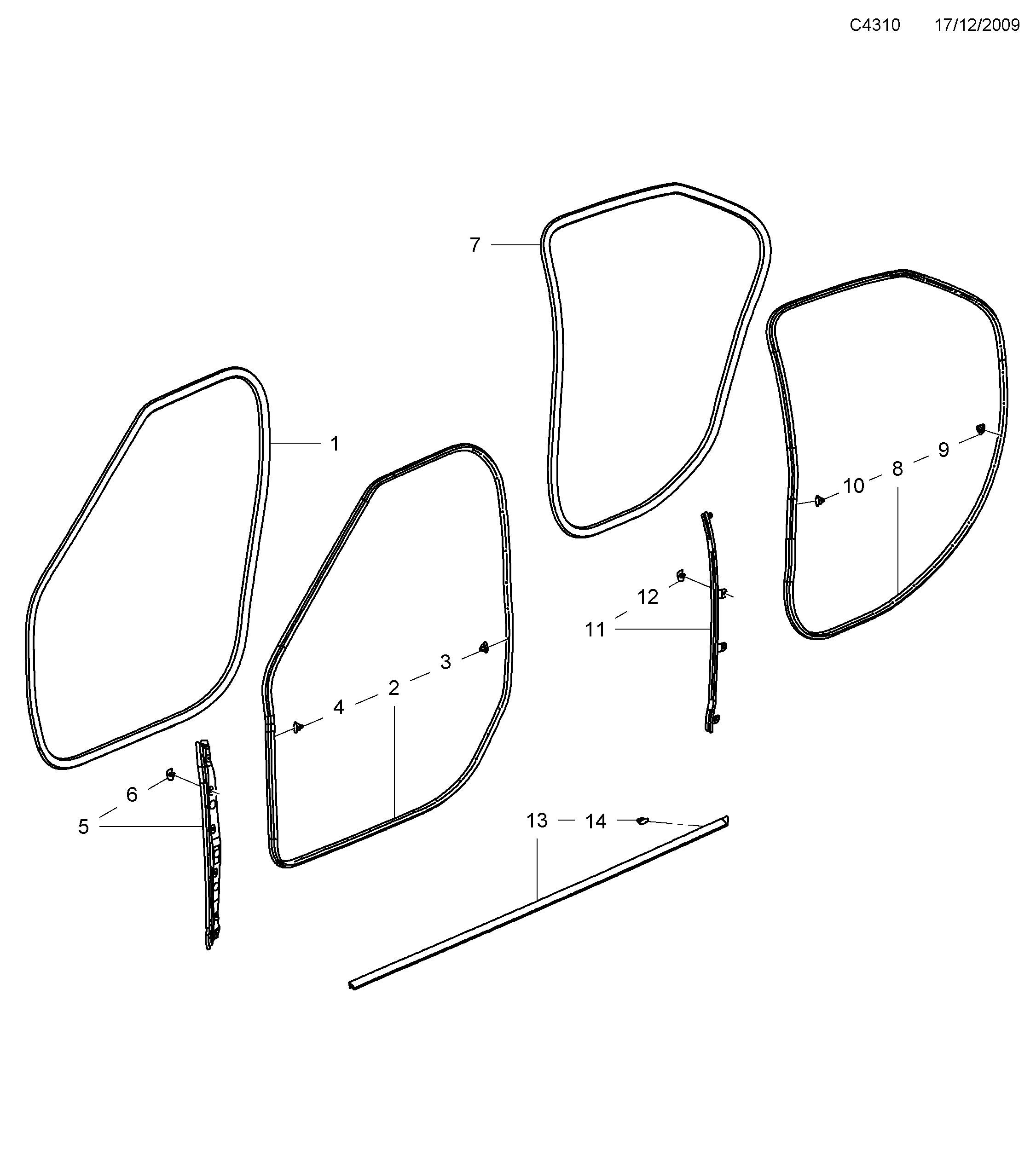 Saab 9-5 (650) Other sealings diagram