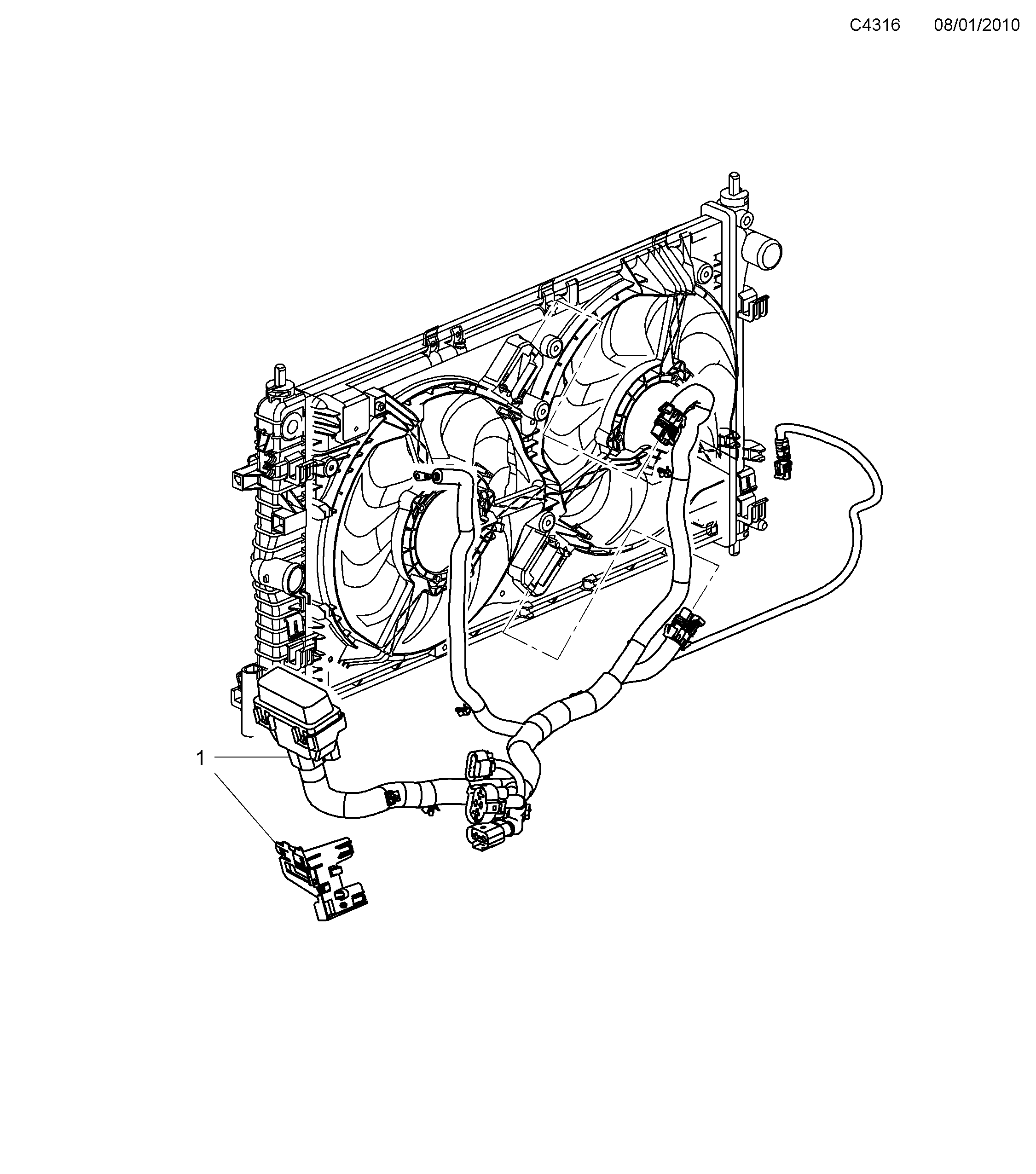 Saab 9-5 (650) Engine Cooling fan diagram