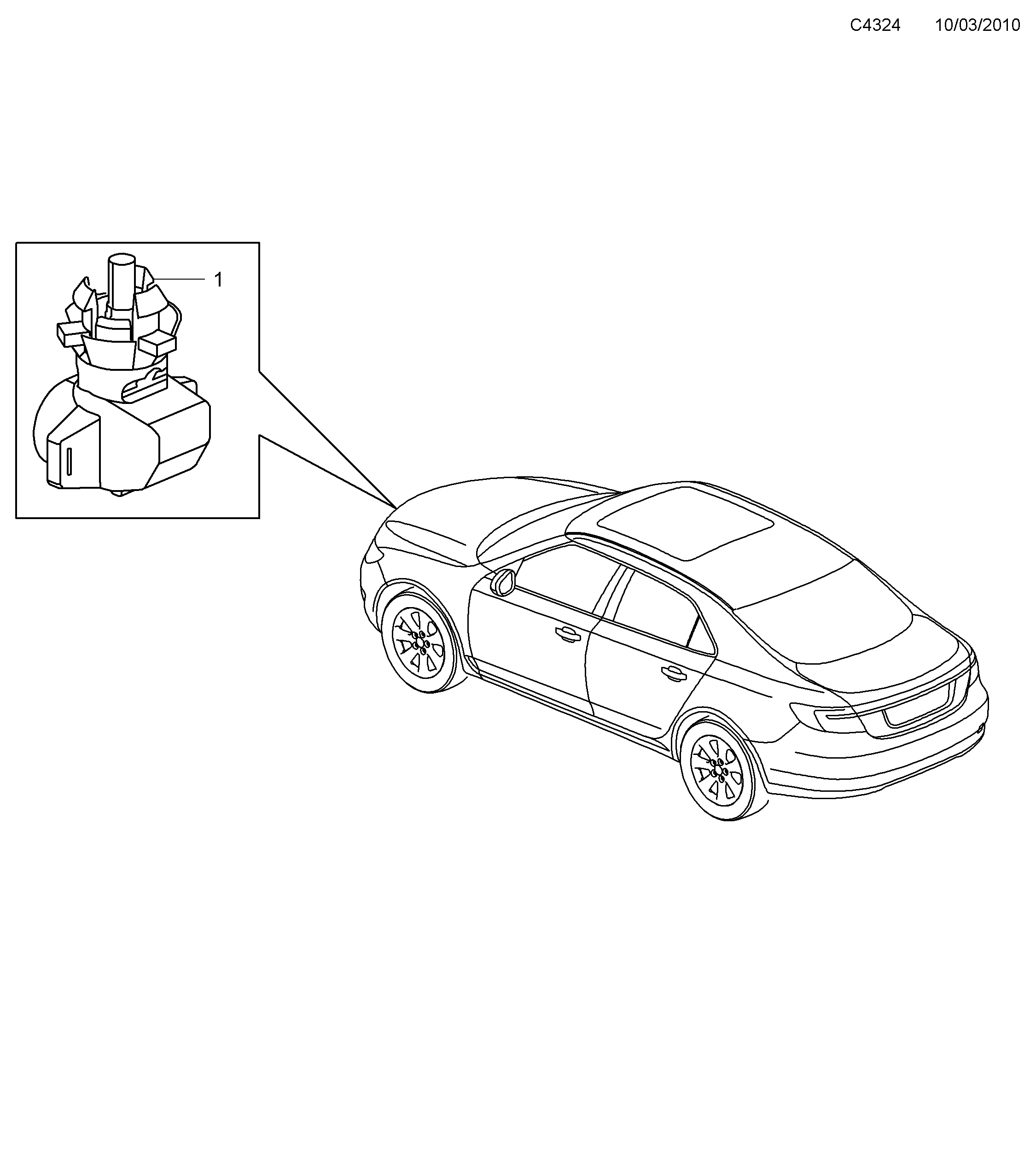 Saab 9-5 (650) Connectors Sensor diagram