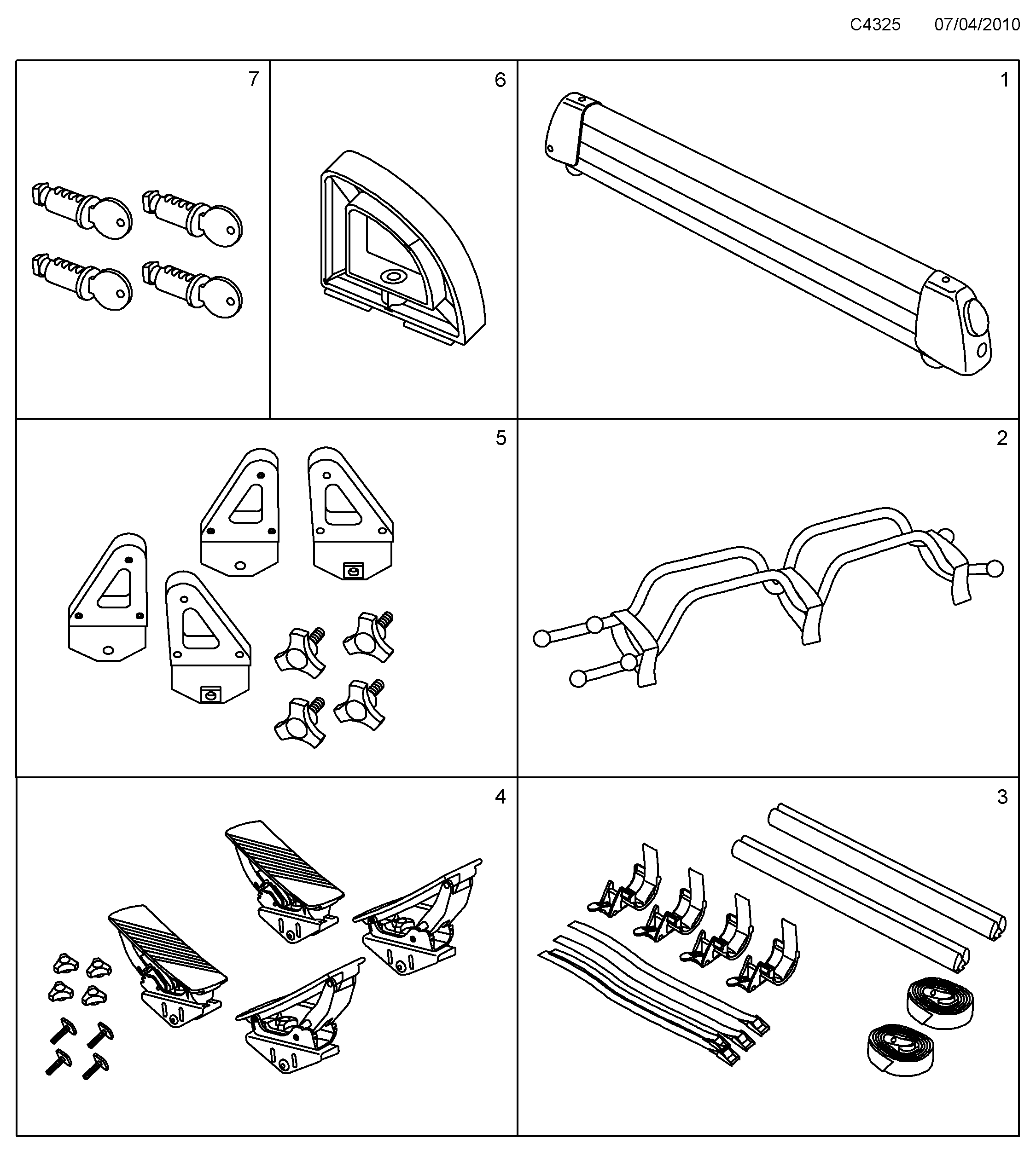 Saab 9-5 (650) Roof load diagram