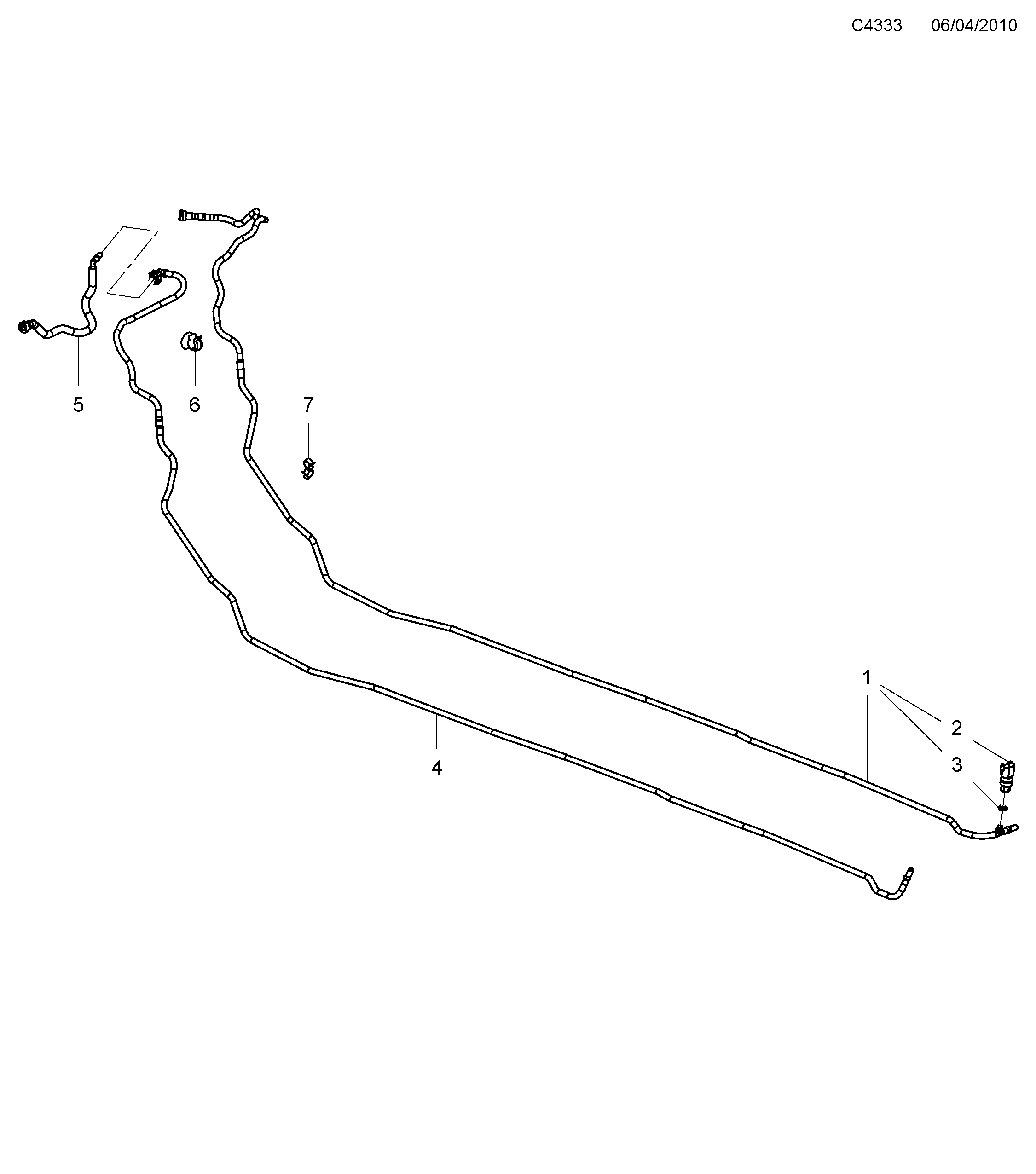 Saab 9-5 (650) Fuel pipe diagram