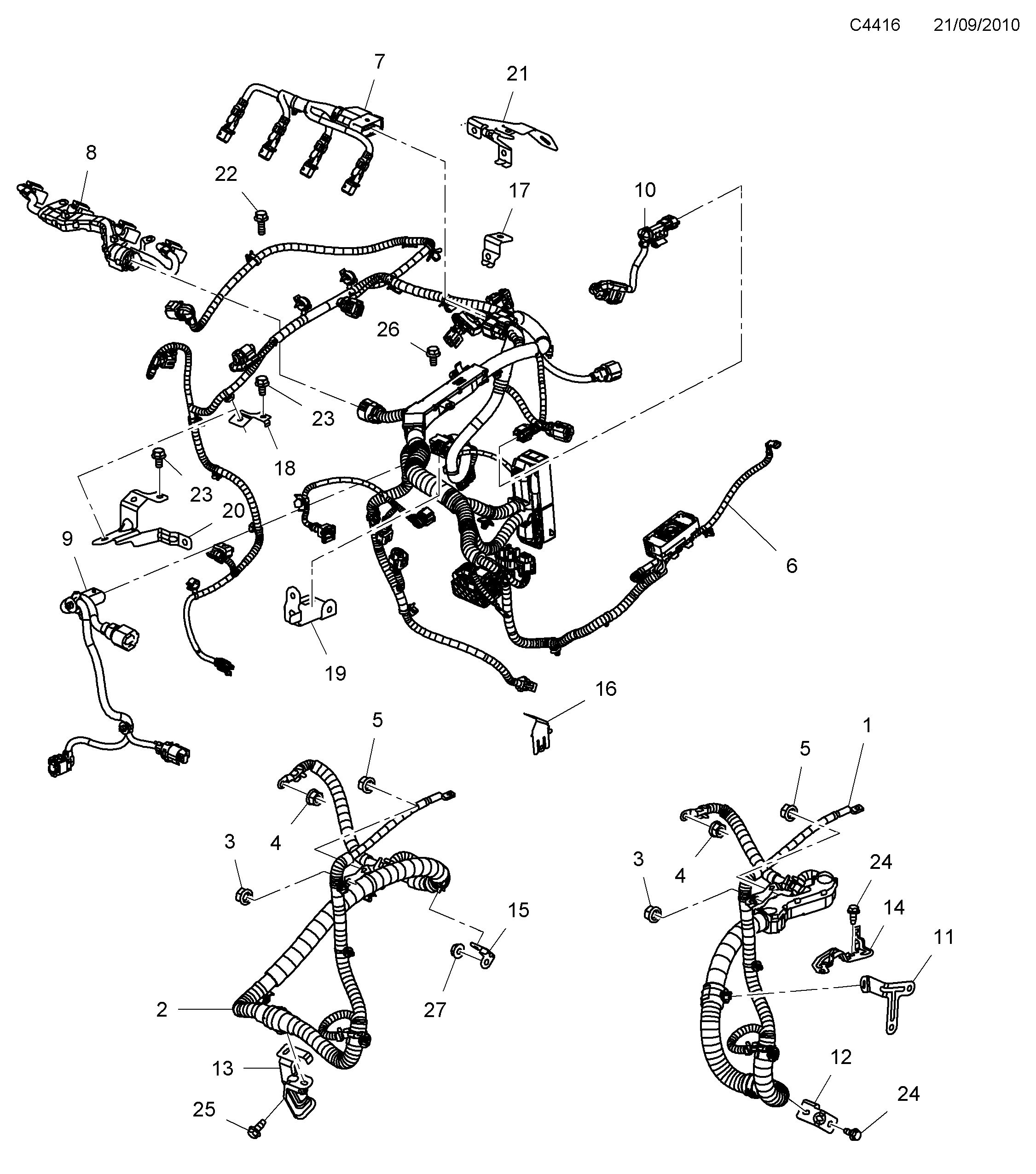 Saab 9-5 (650) Engine injektion system diagram
