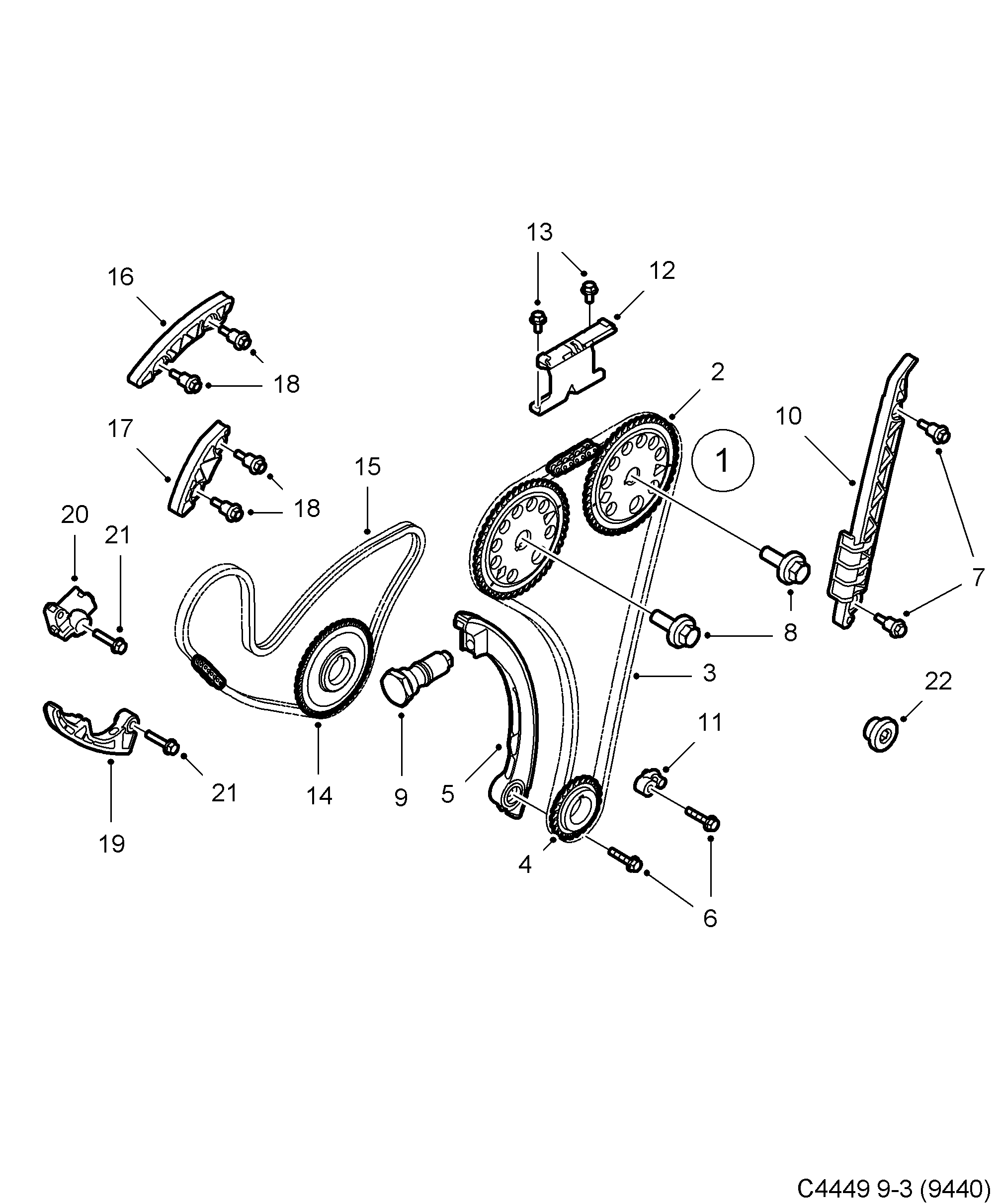 Saab 9-3 (9440) Transmission diagram