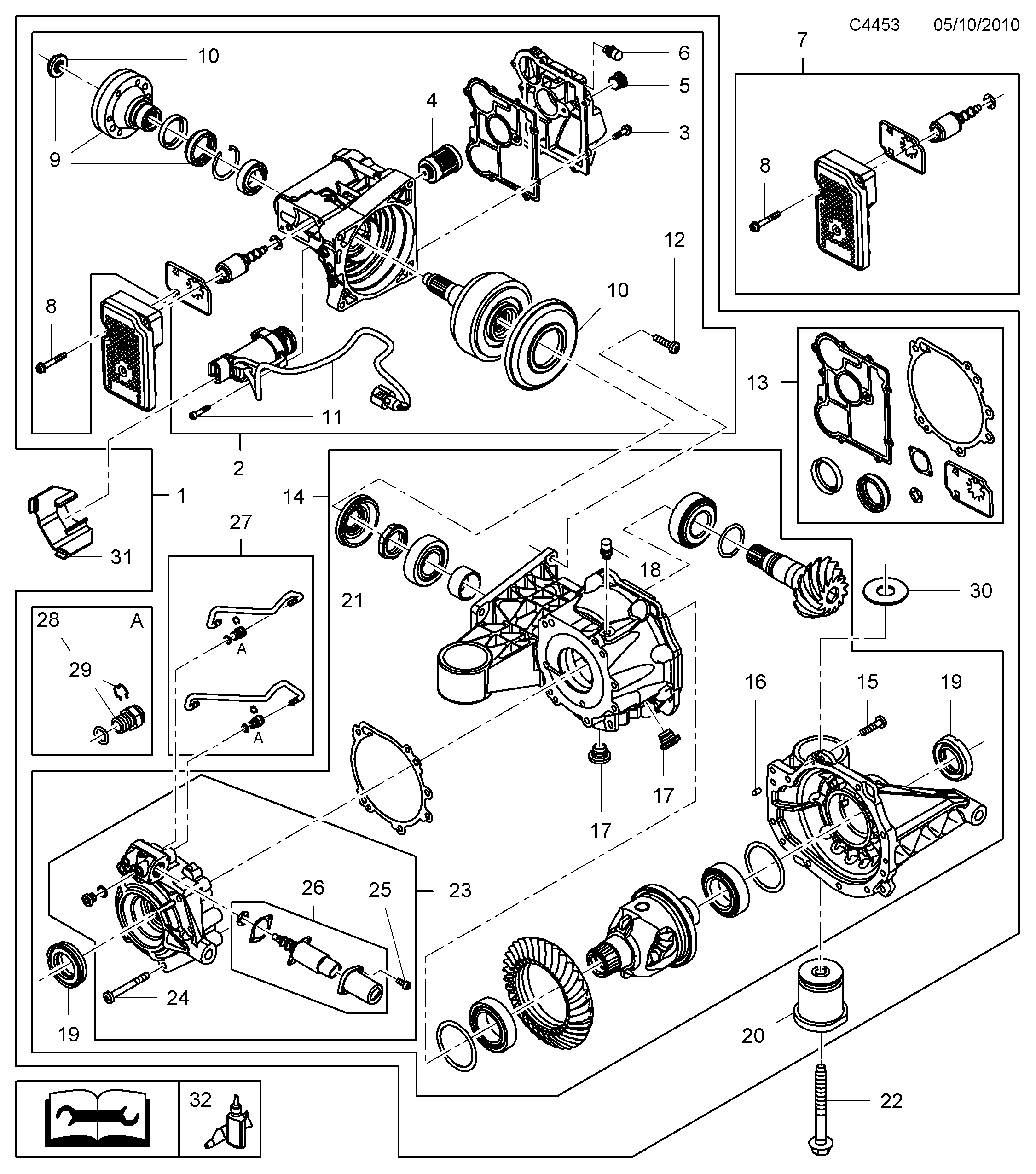 Saab 9-3 (9440) Rear With ELSD diagram