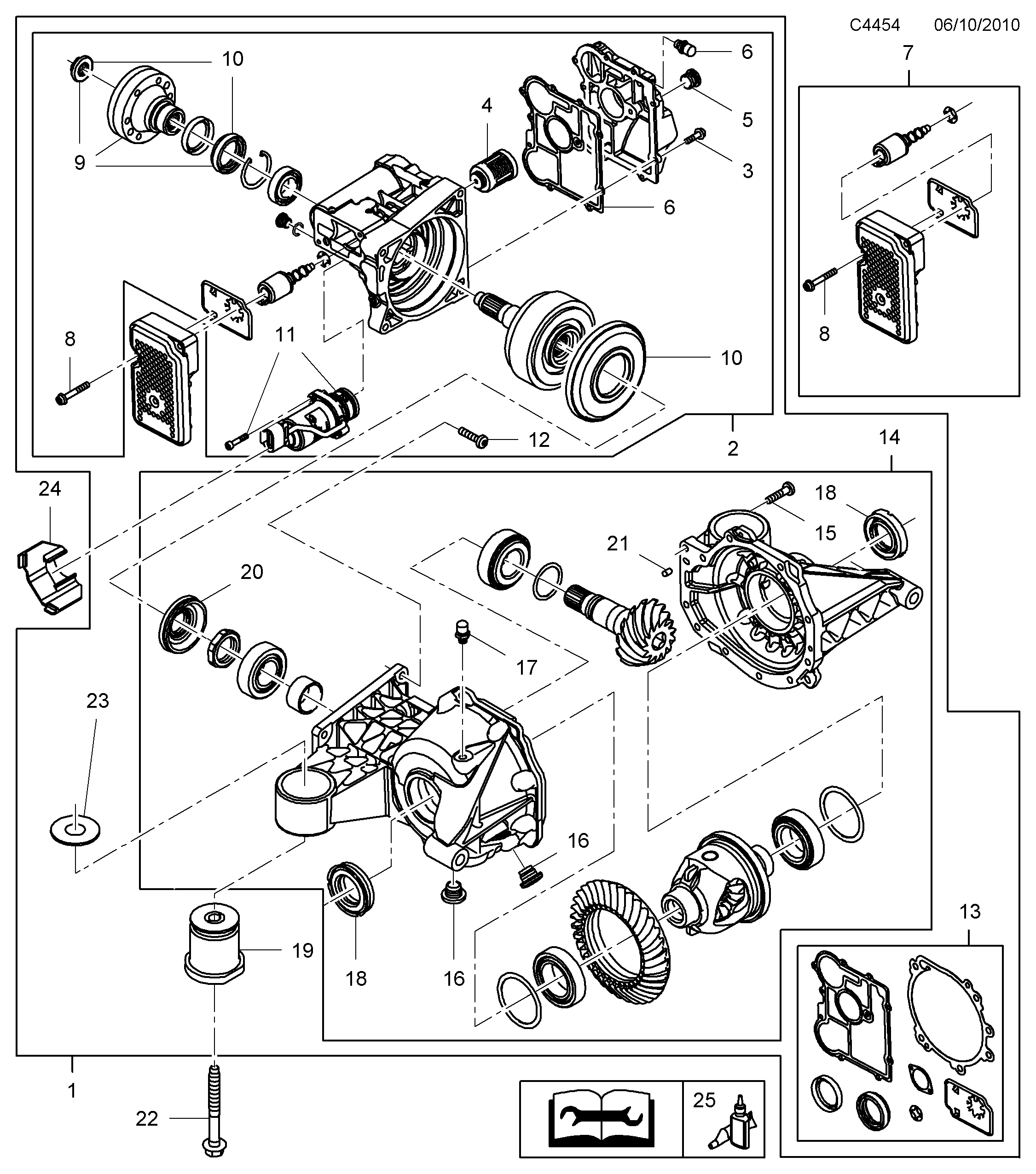 Saab 9-3 (9440) Rear Without ELSD diagram