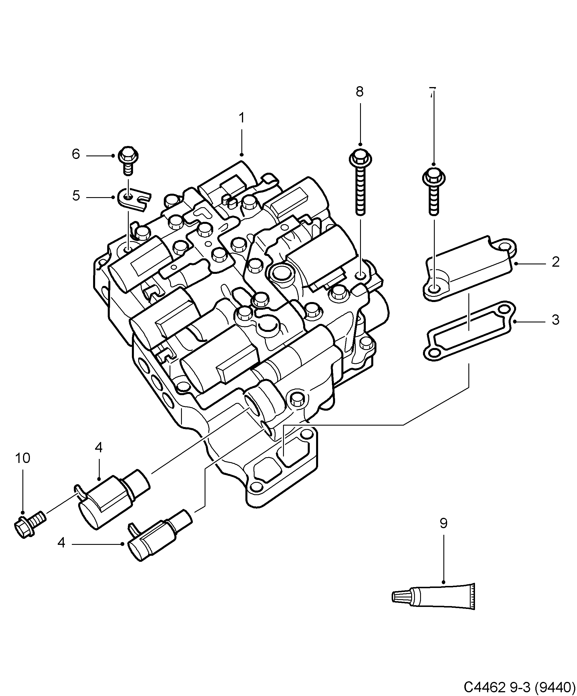 Saab 9-3 (9440) Valve housing 6-speed diagram