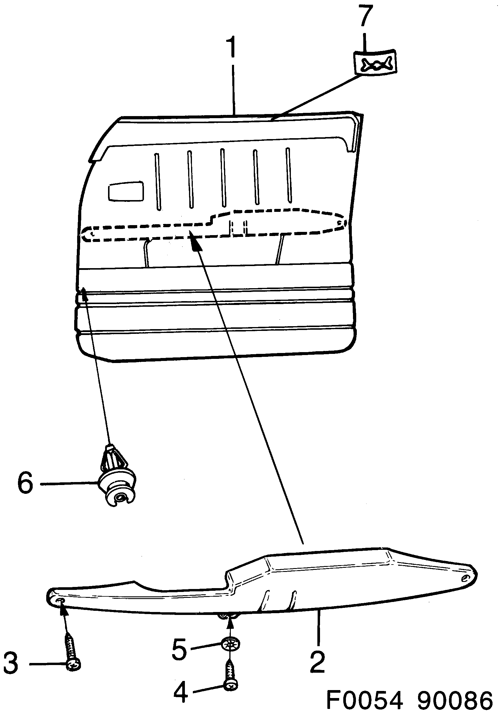 Saab 900 Door panel Front diagram