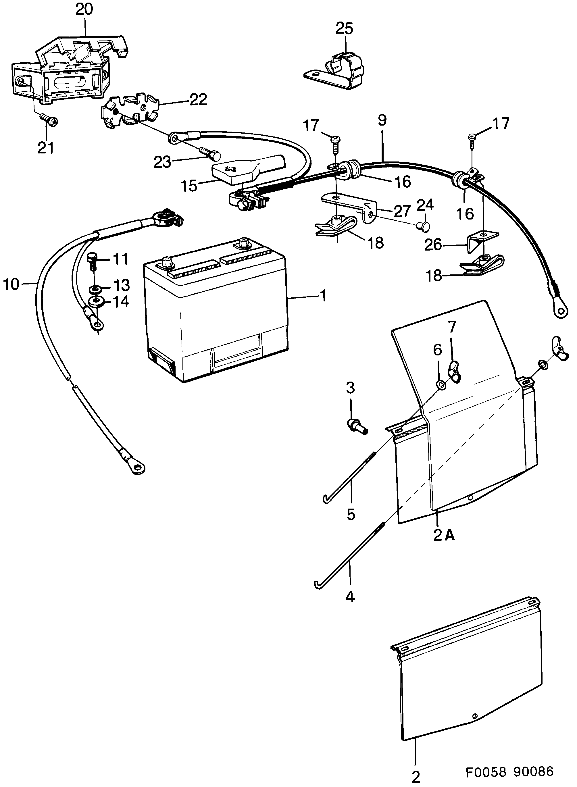 Saab 900 Battery diagram