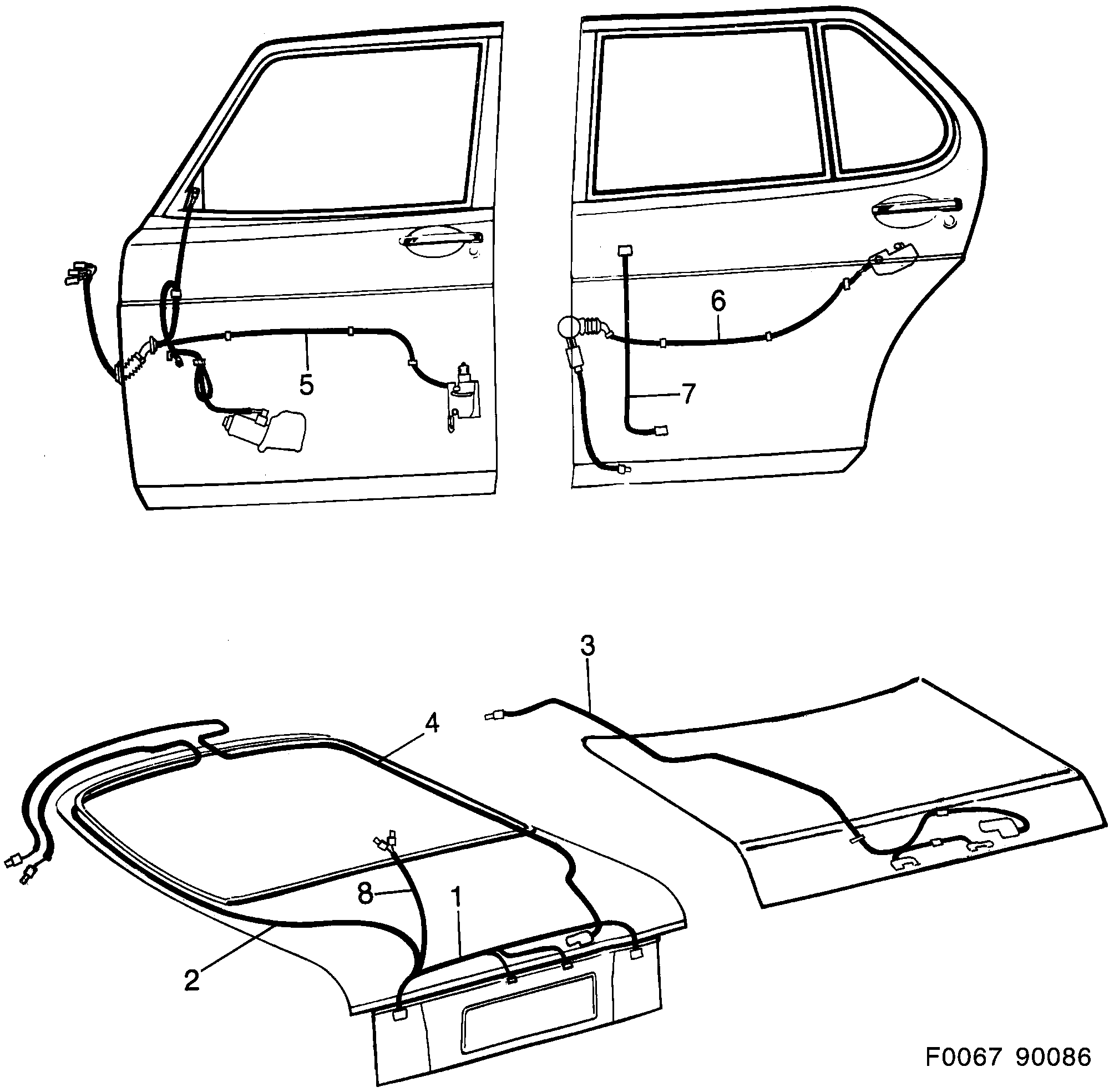 Saab 900 Doors diagram