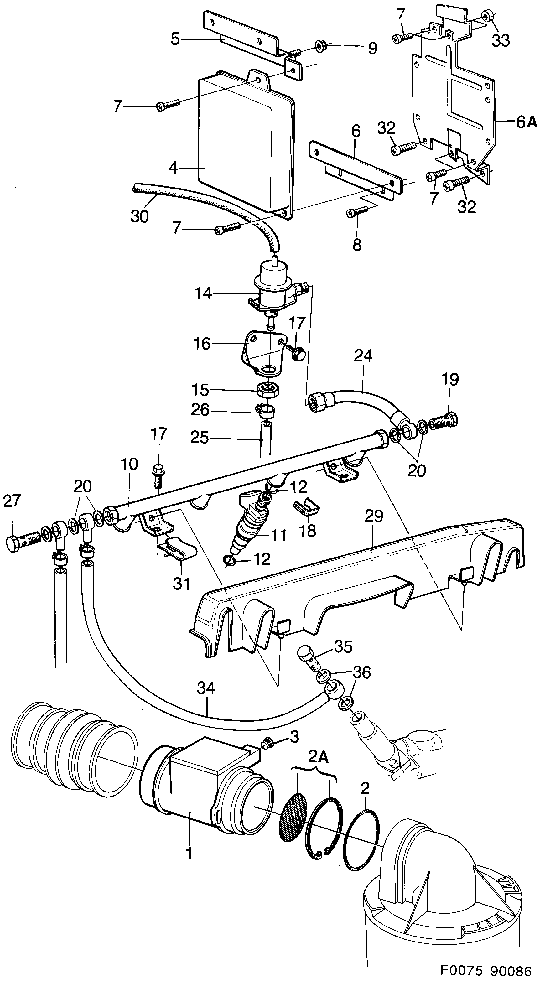 Saab 900 Mass air flow sensor diagram