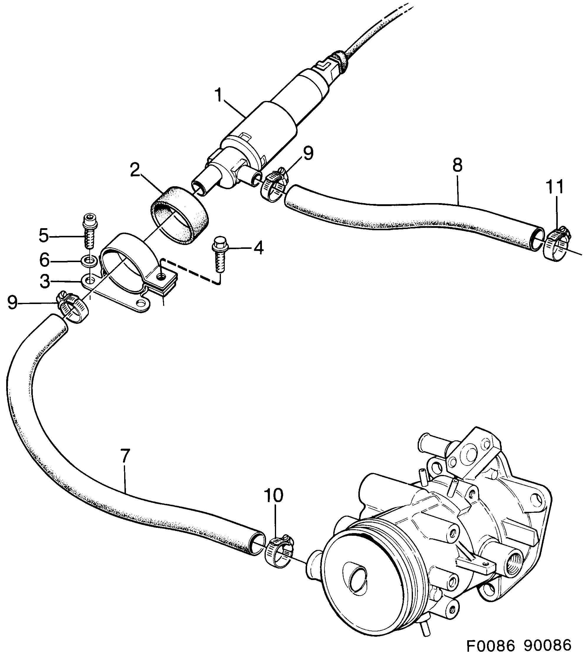 Saab 900 Automatic idling speed Control diagram