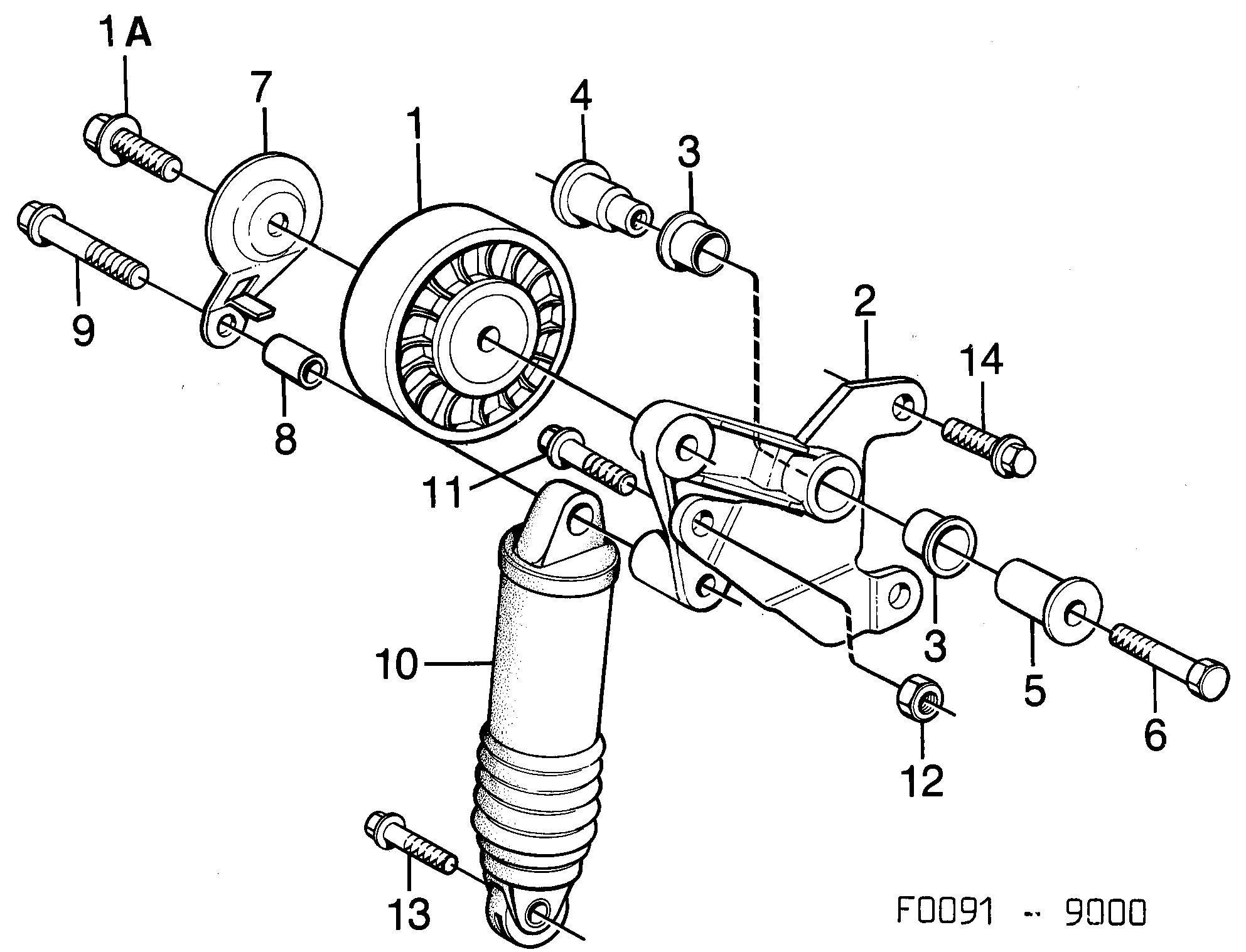 Saab 9000 Belt tensioner 115 A alternator diagram