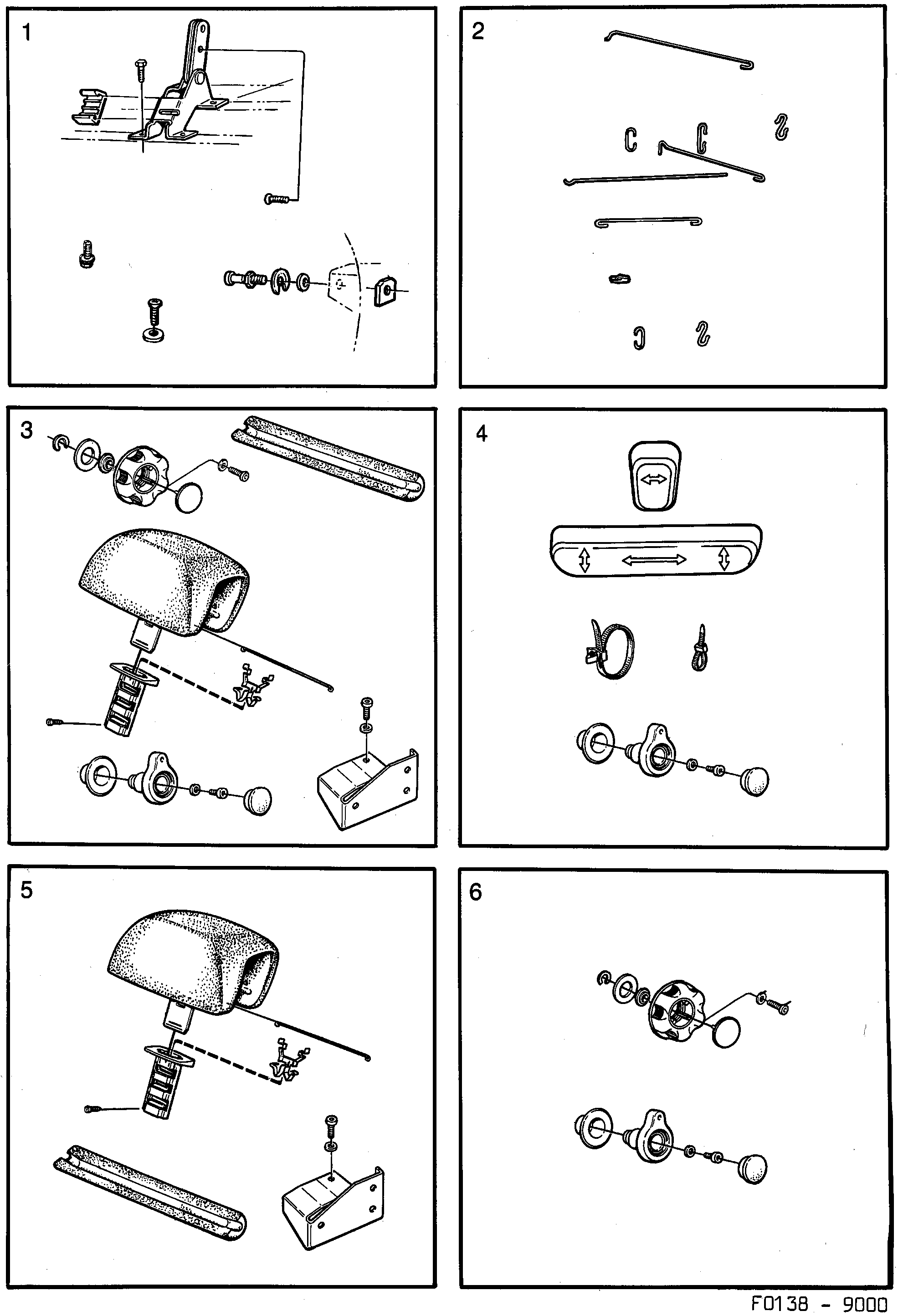 Saab 9000 Car body, internal diagram