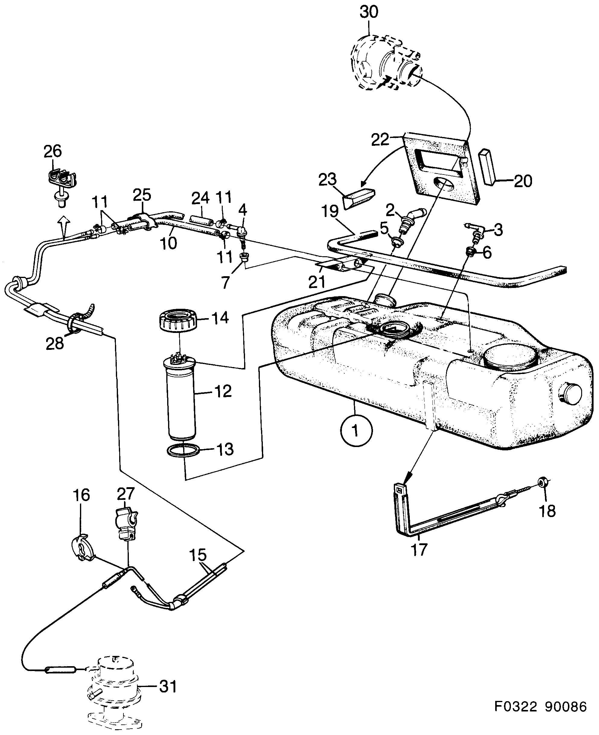 Saab 900 Fuel tank carburettor engine diagram