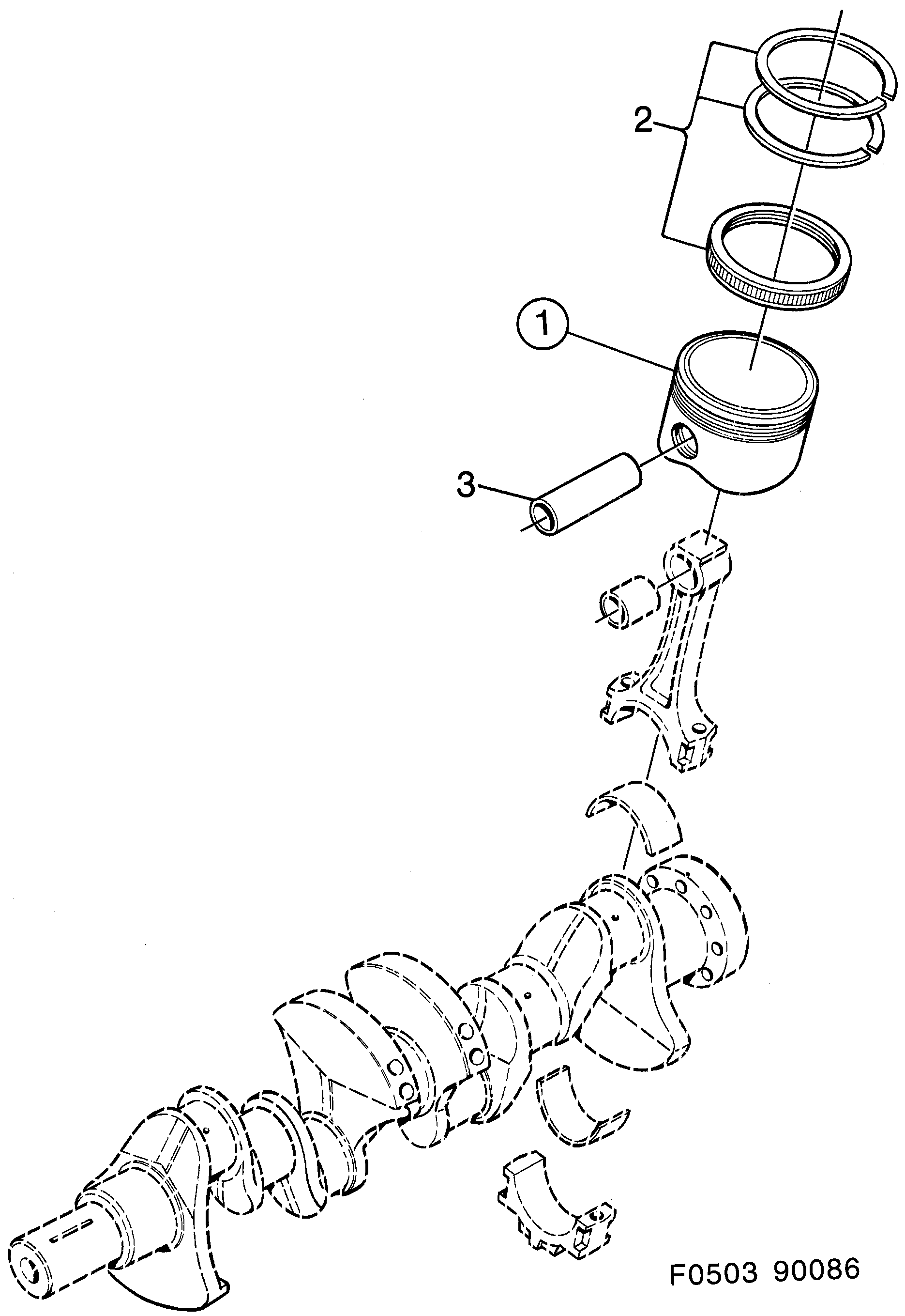 Saab 900 Piston diagram