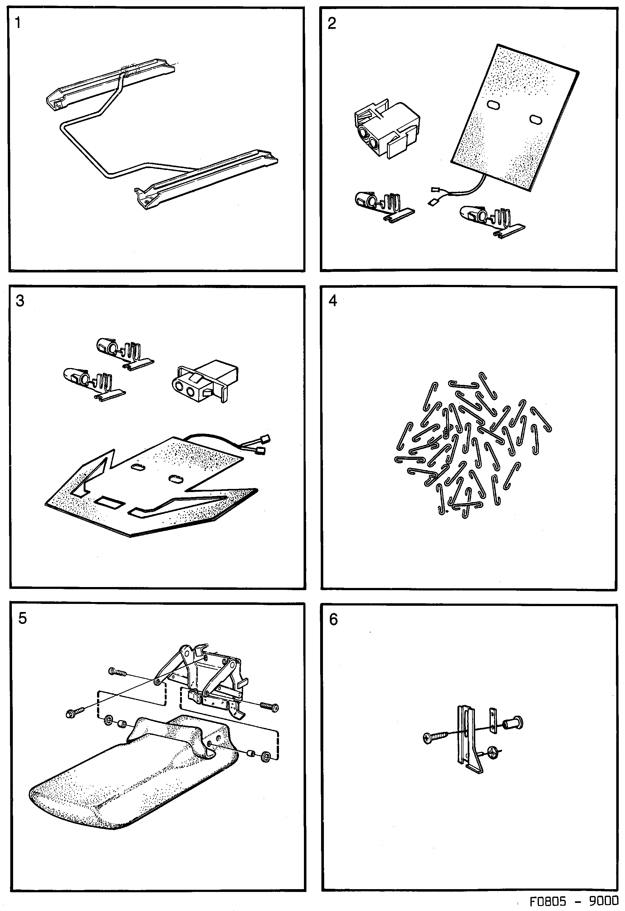 Saab 9000 Car body, internal diagram