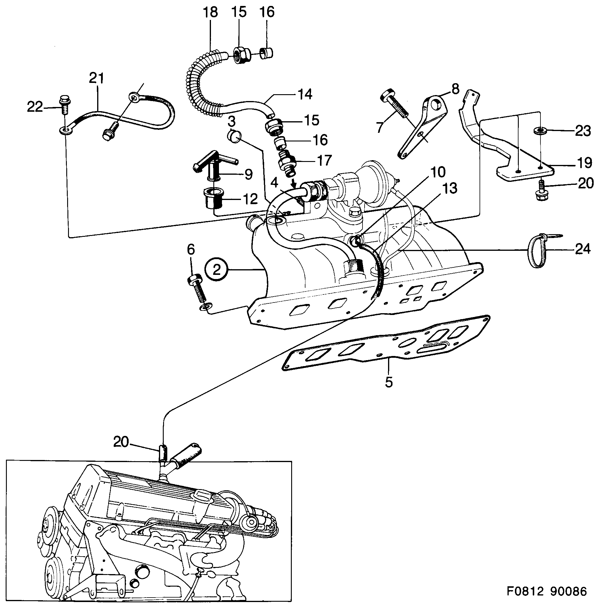 Saab 900 Inlet manifold diagram