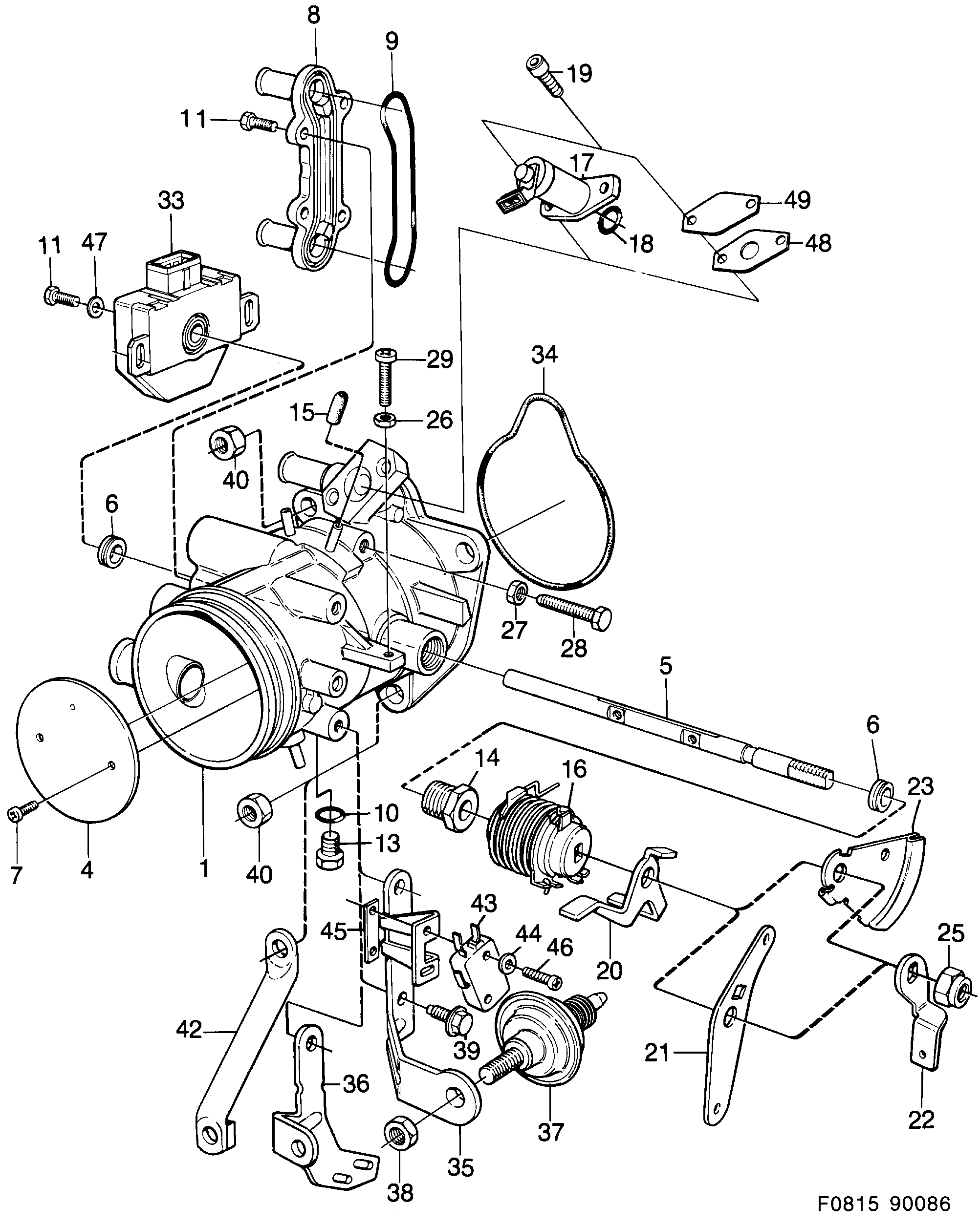 Saab 900 Throttle housing diagram