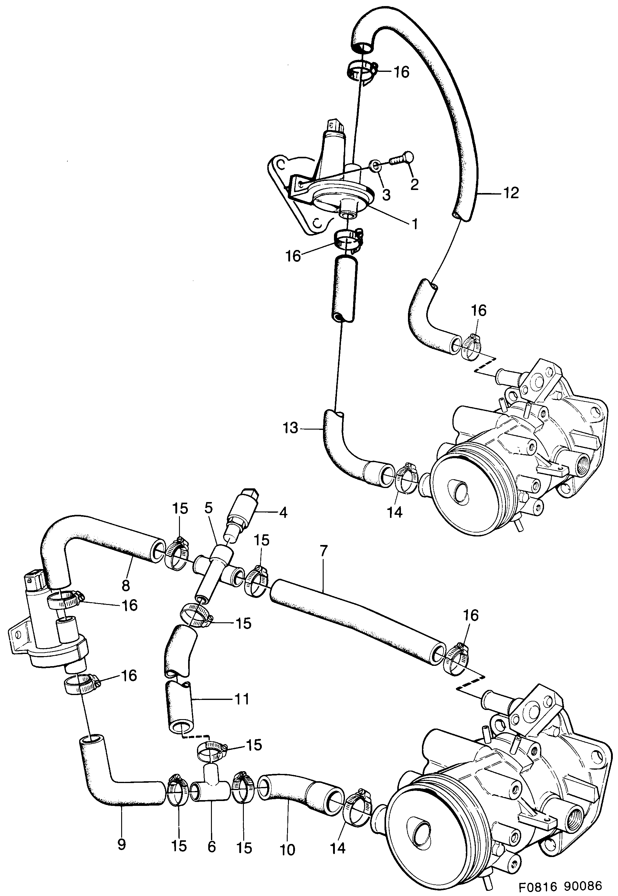 Saab 900 Auxiliary air regulator diagram
