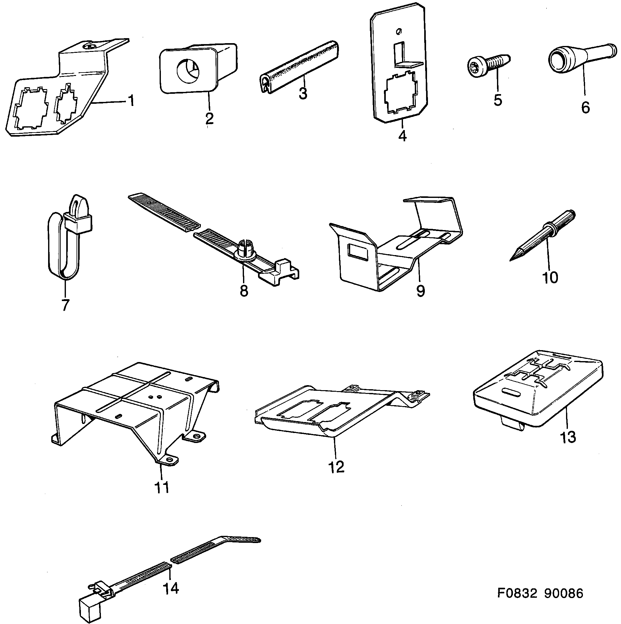 Saab 900 Bushing, clamp diagram