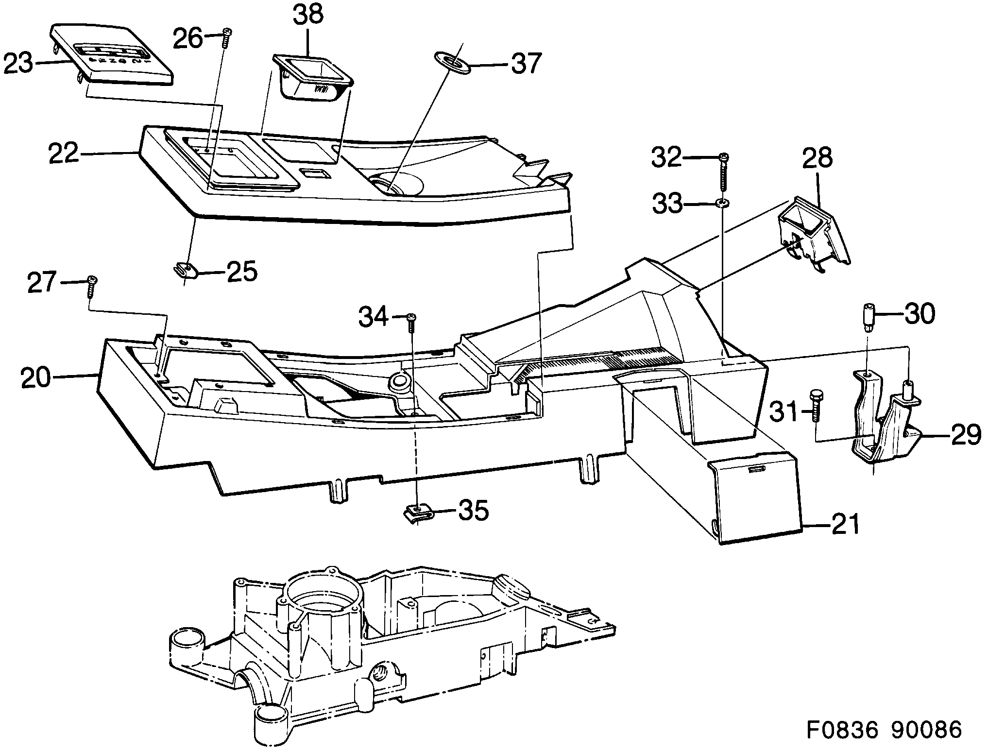 Saab 900 Cover, gear shift lever diagram