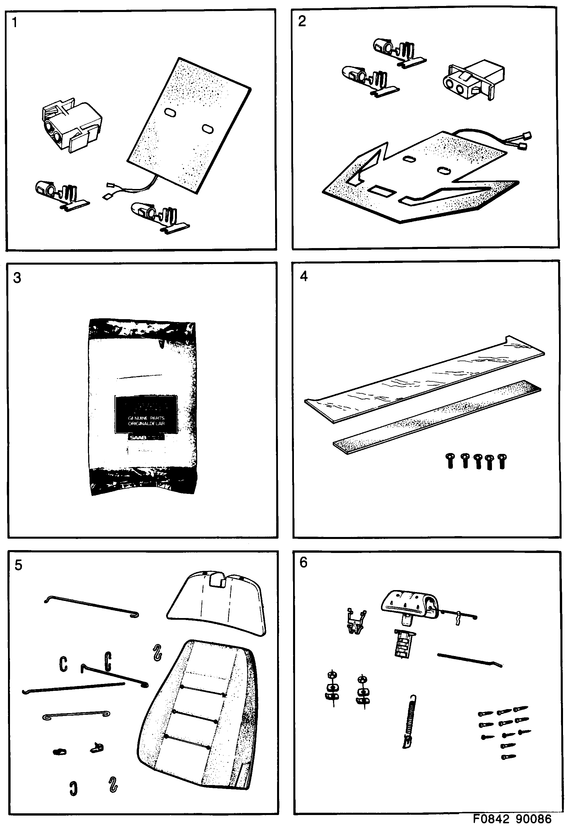 Saab 900 Car body, internal diagram