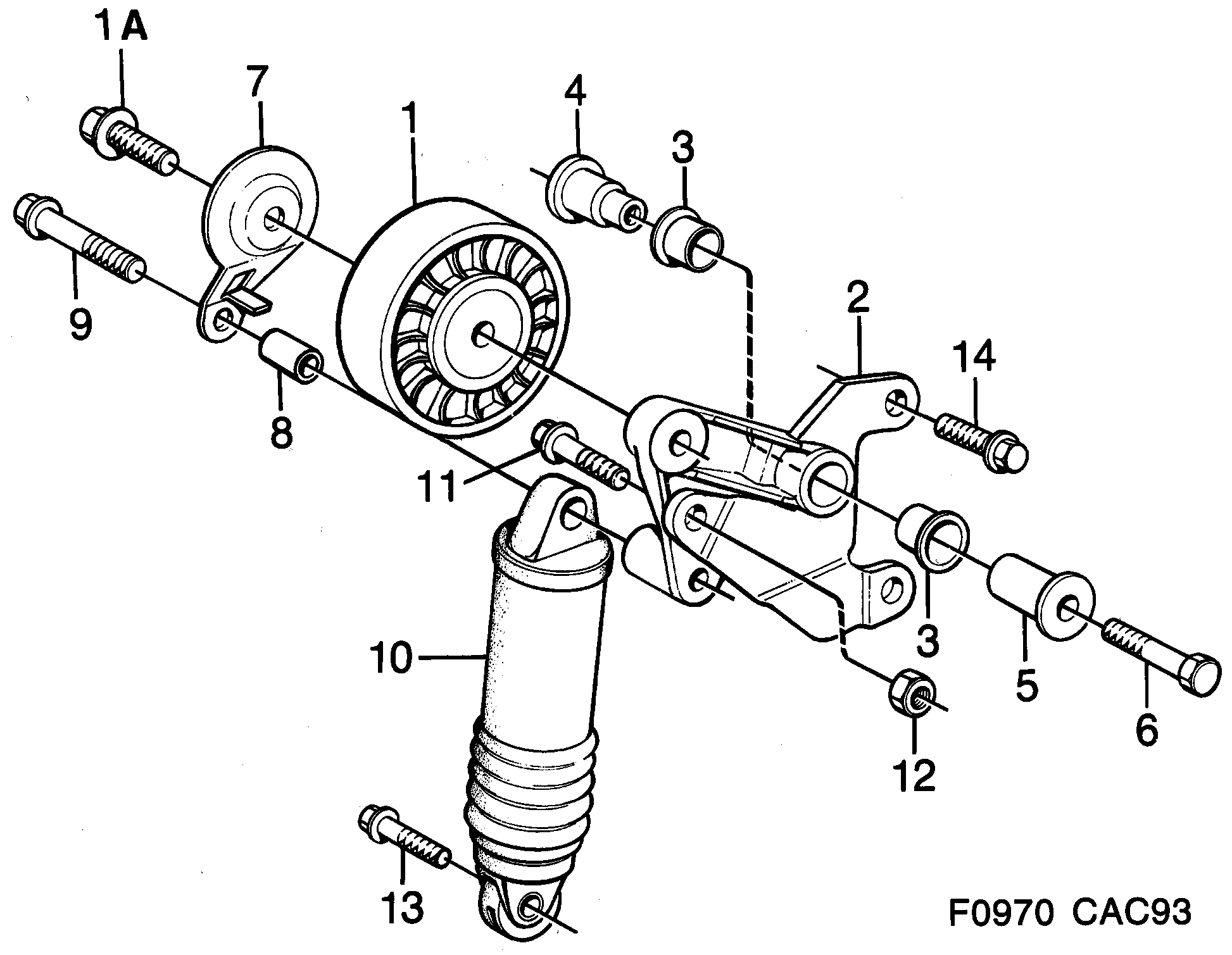 Saab 9000 Belt tensioner 115 A alternator diagram