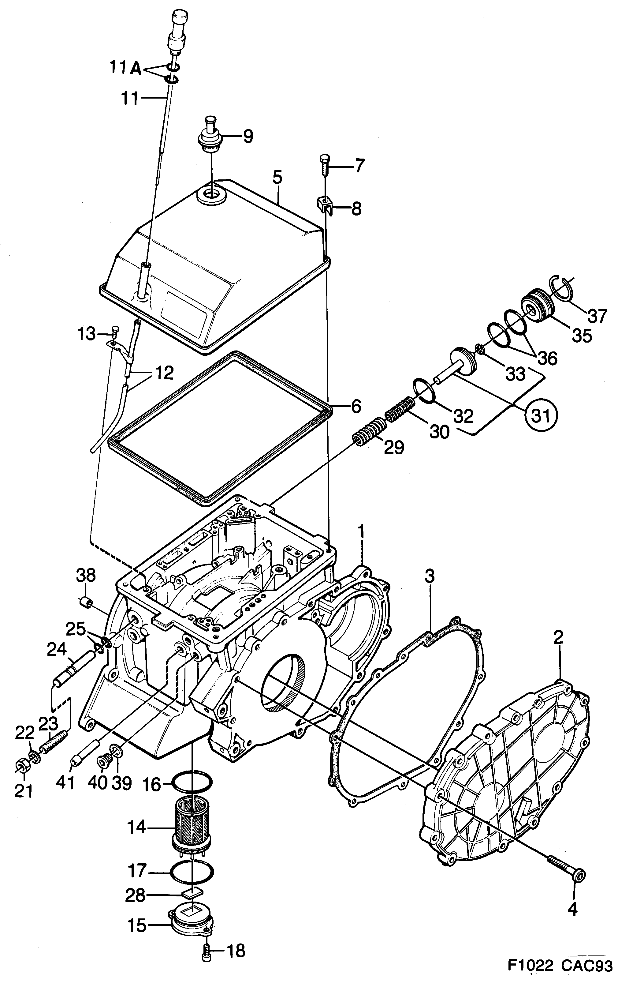 Saab 9000 Gear box case, cover diagram
