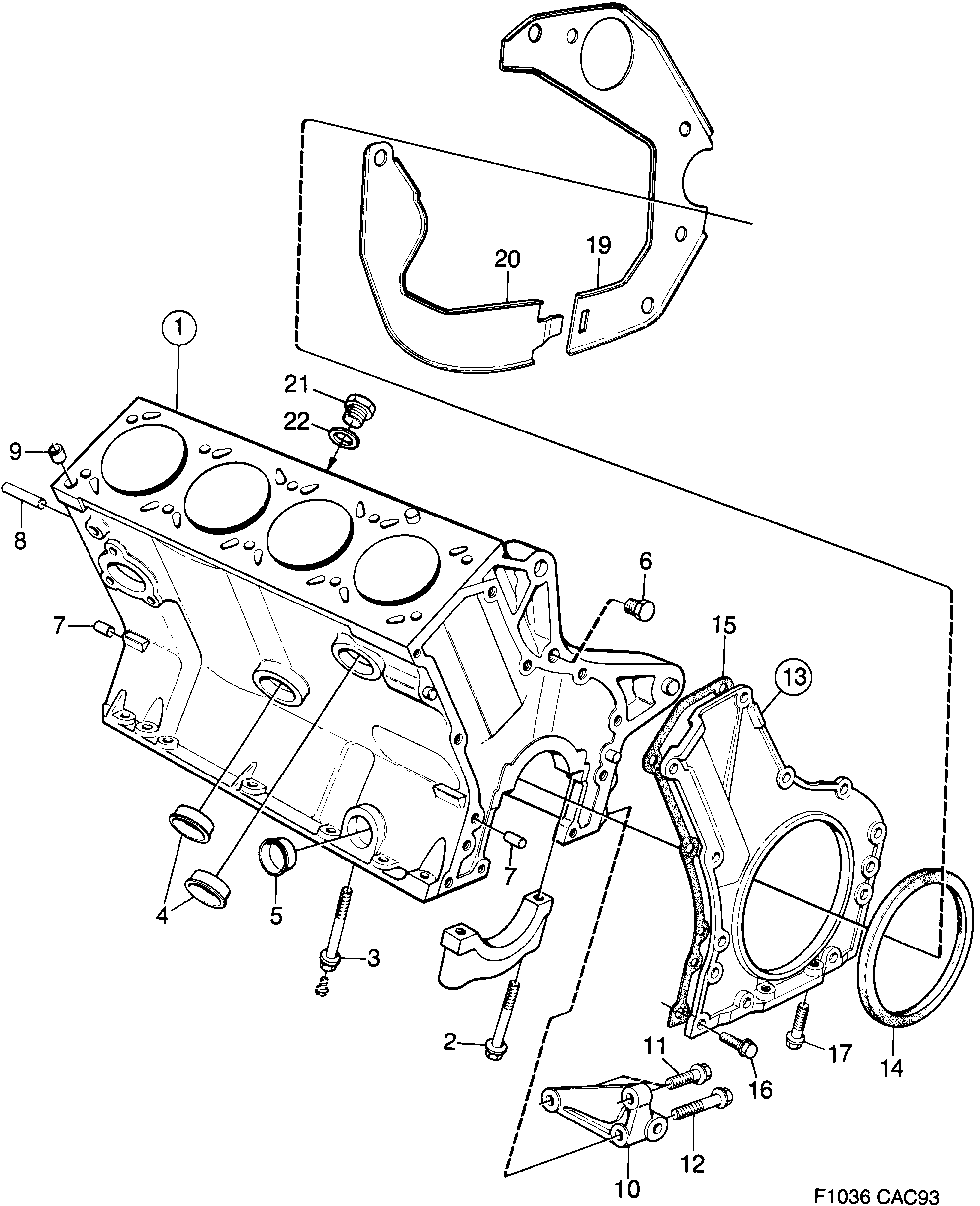 Saab 9000 Cylinder block diagram