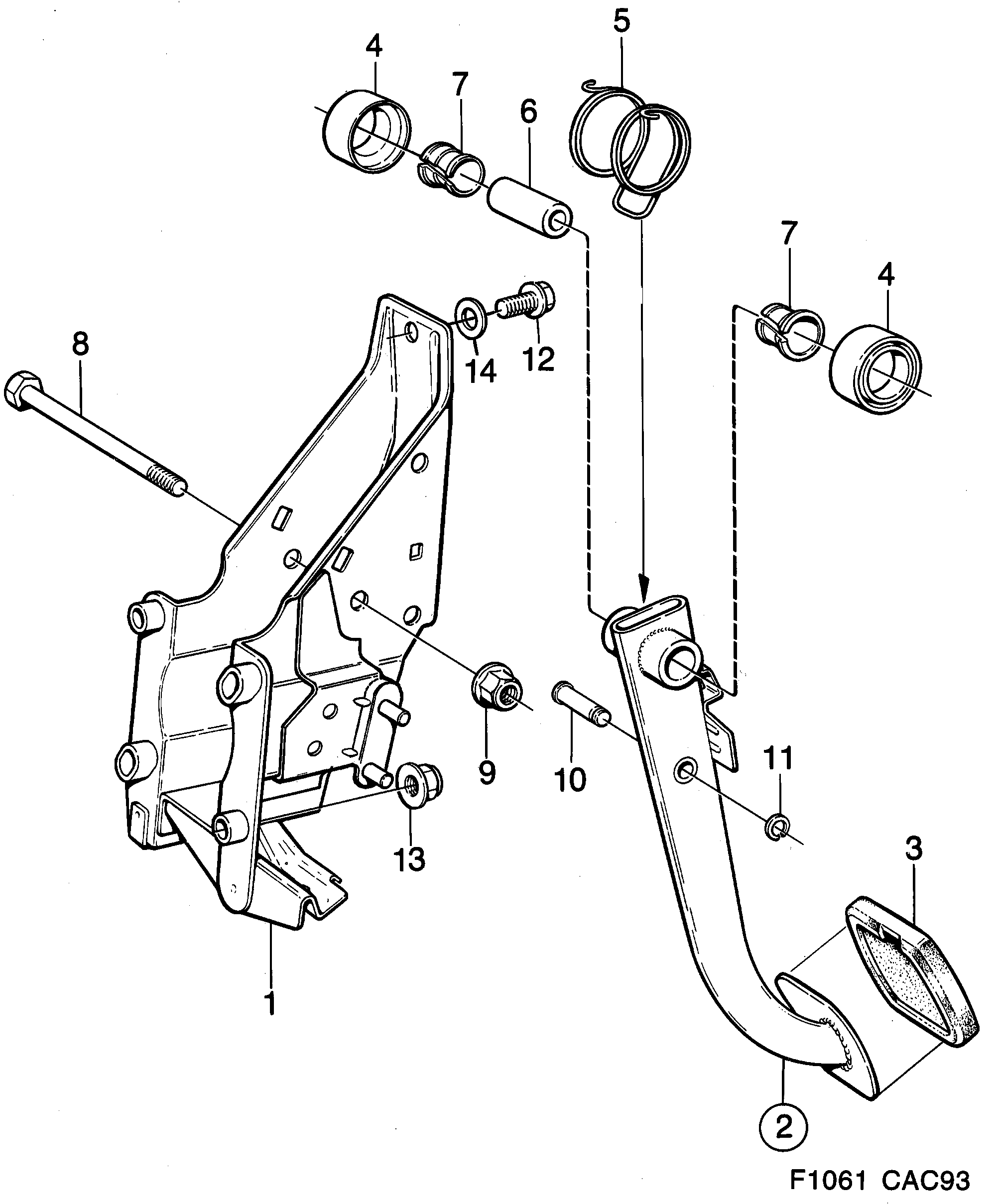 Saab 9000 Brake operation diagram