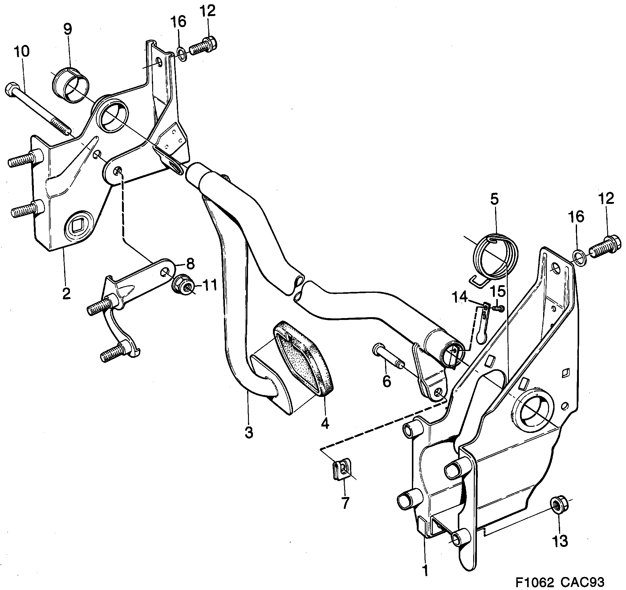 Saab 9000 Brake operation diagram
