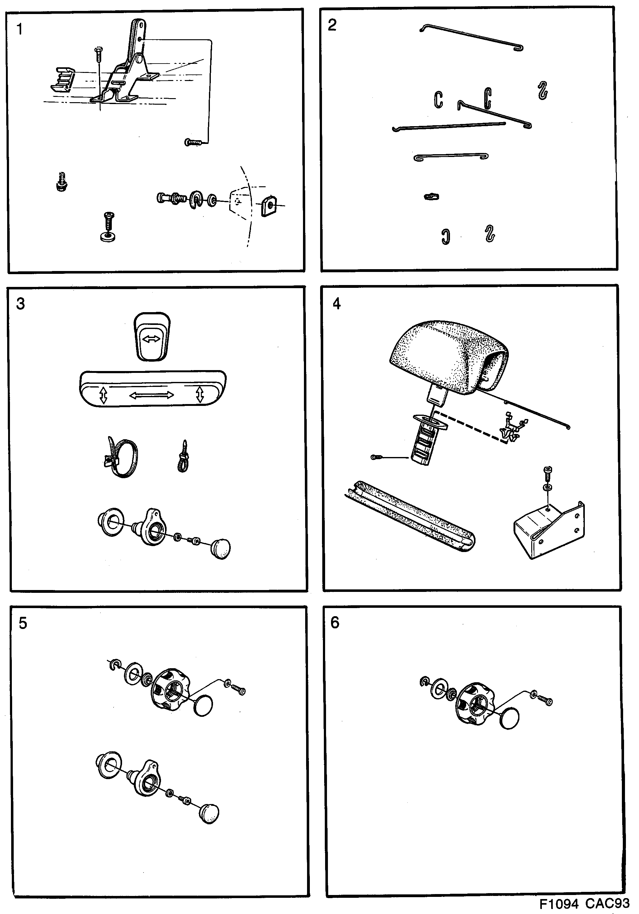 Saab 9000 Car body, internal diagram