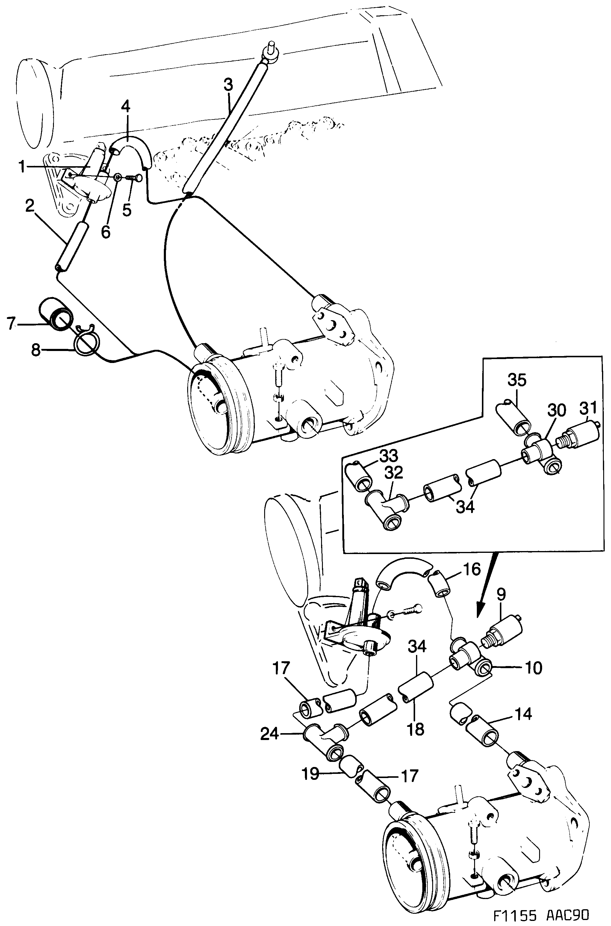 Saab 900 Auxiliary air regulator diagram