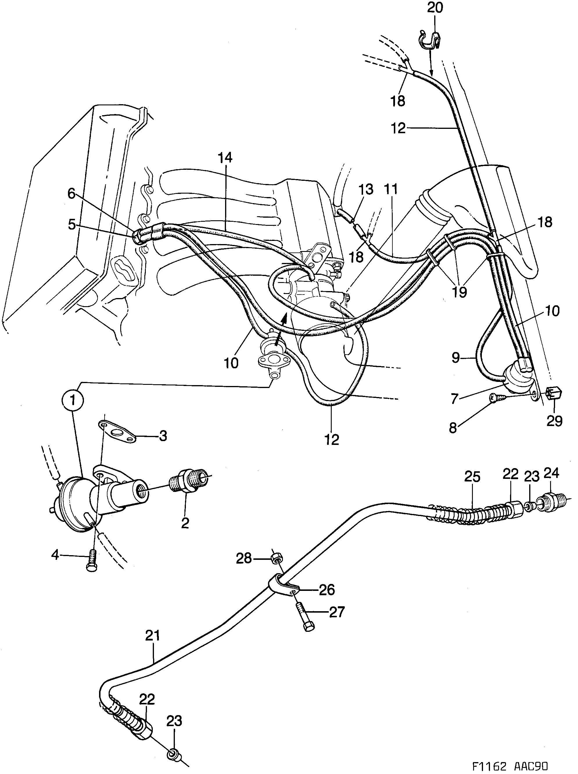 Saab 900 EGR system diagram