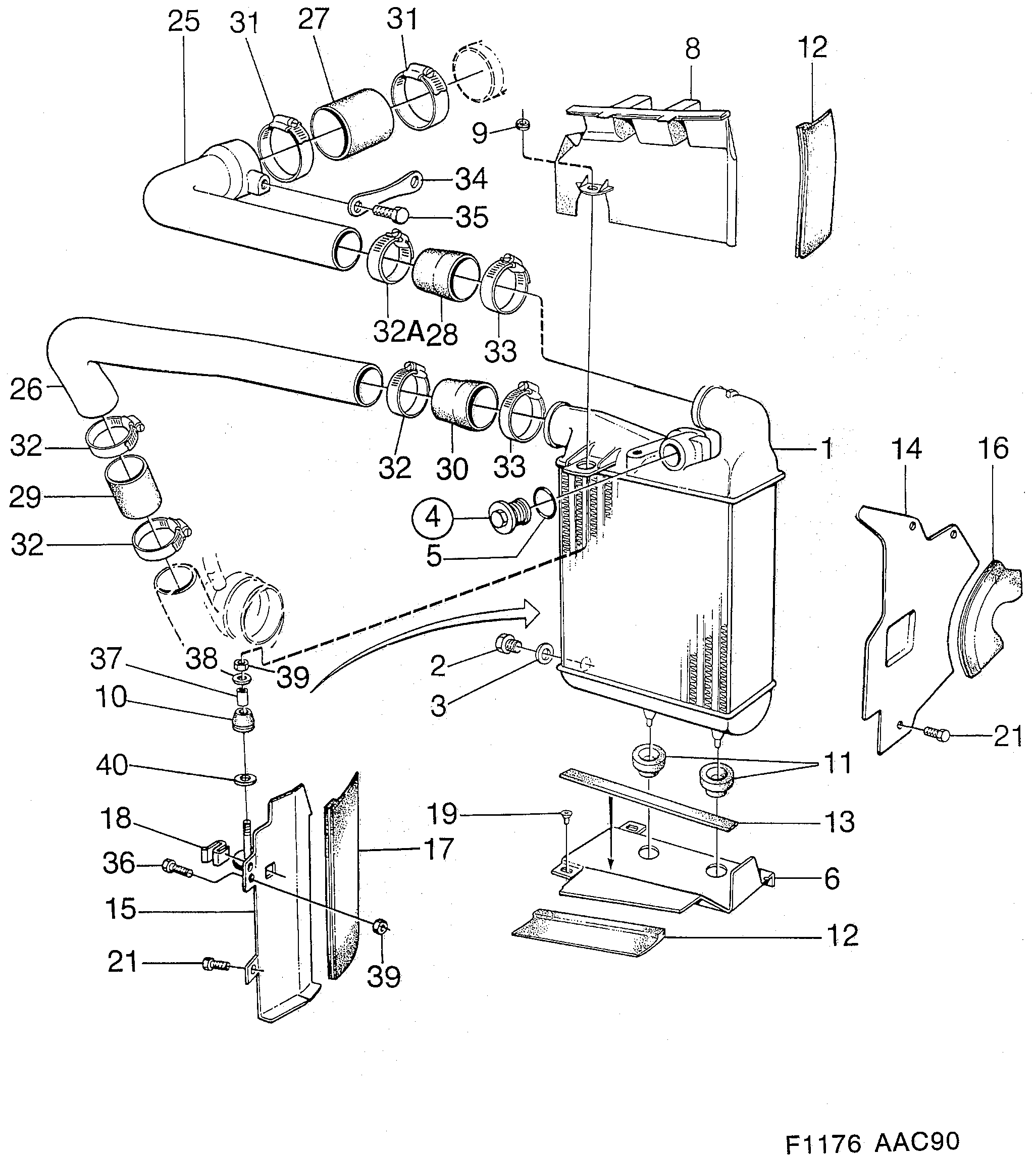 Saab 900 Intercooler diagram