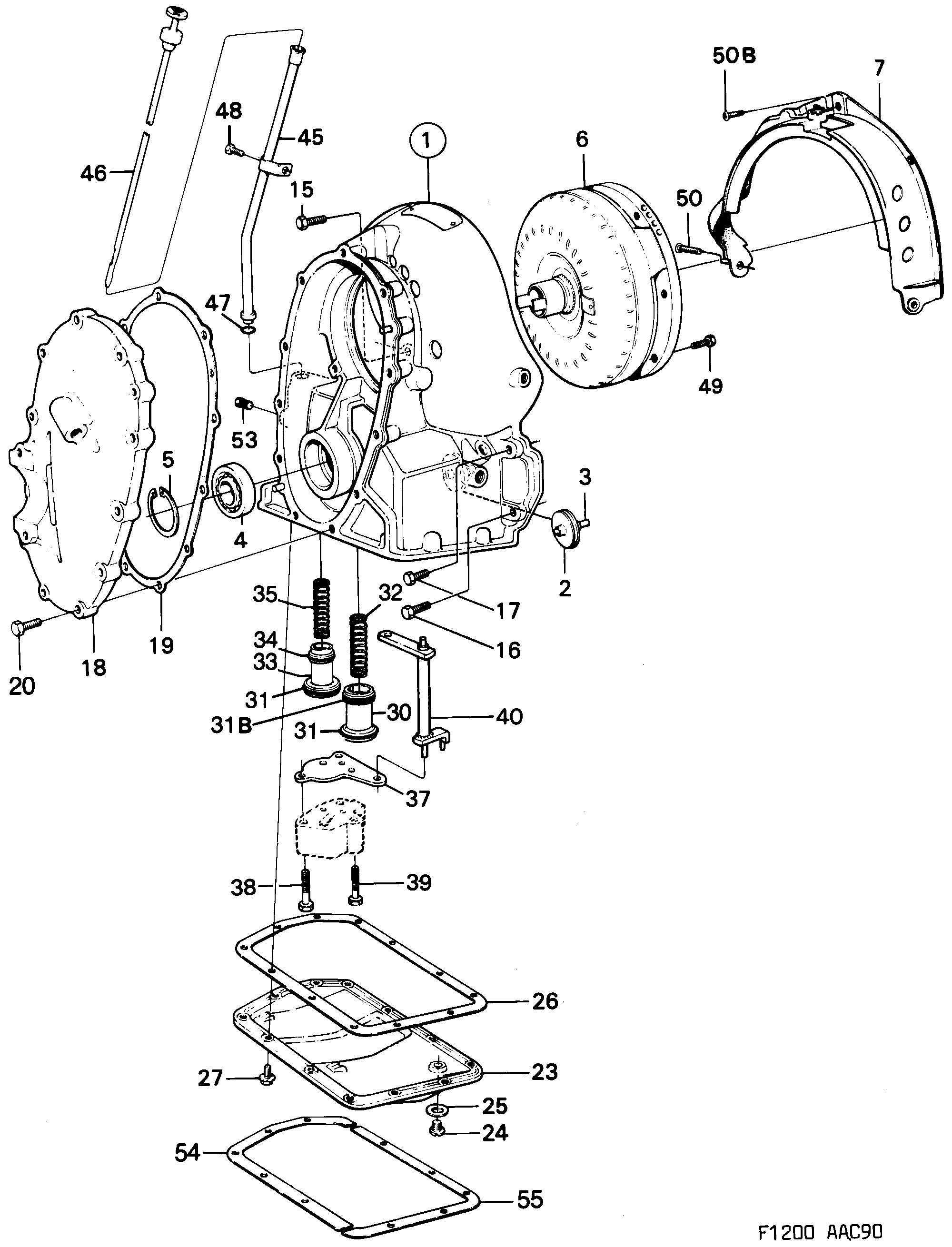 Saab 900 Converter shell Torque converter diagram