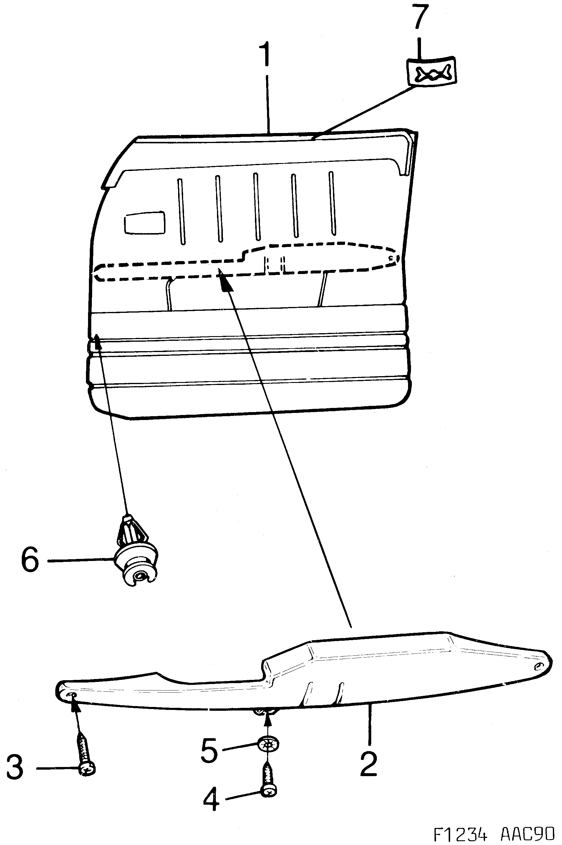 Saab 900 Door panel Front diagram