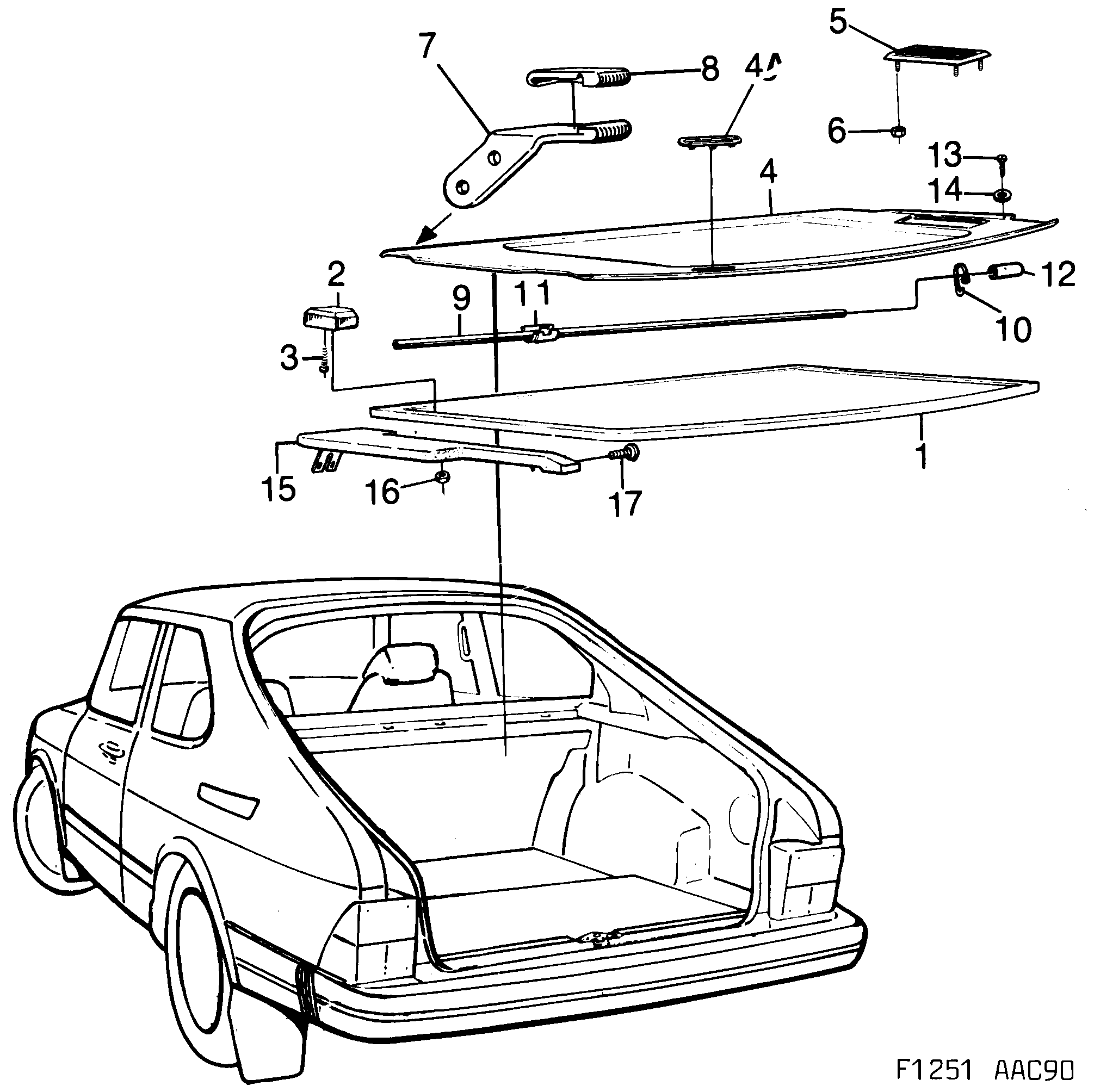 Saab 900 Shelf diagram