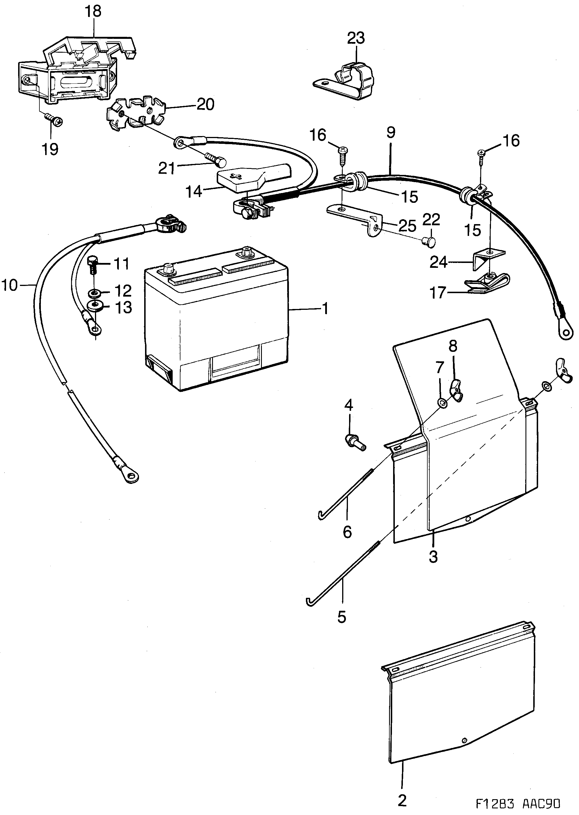 Saab 900 Battery diagram