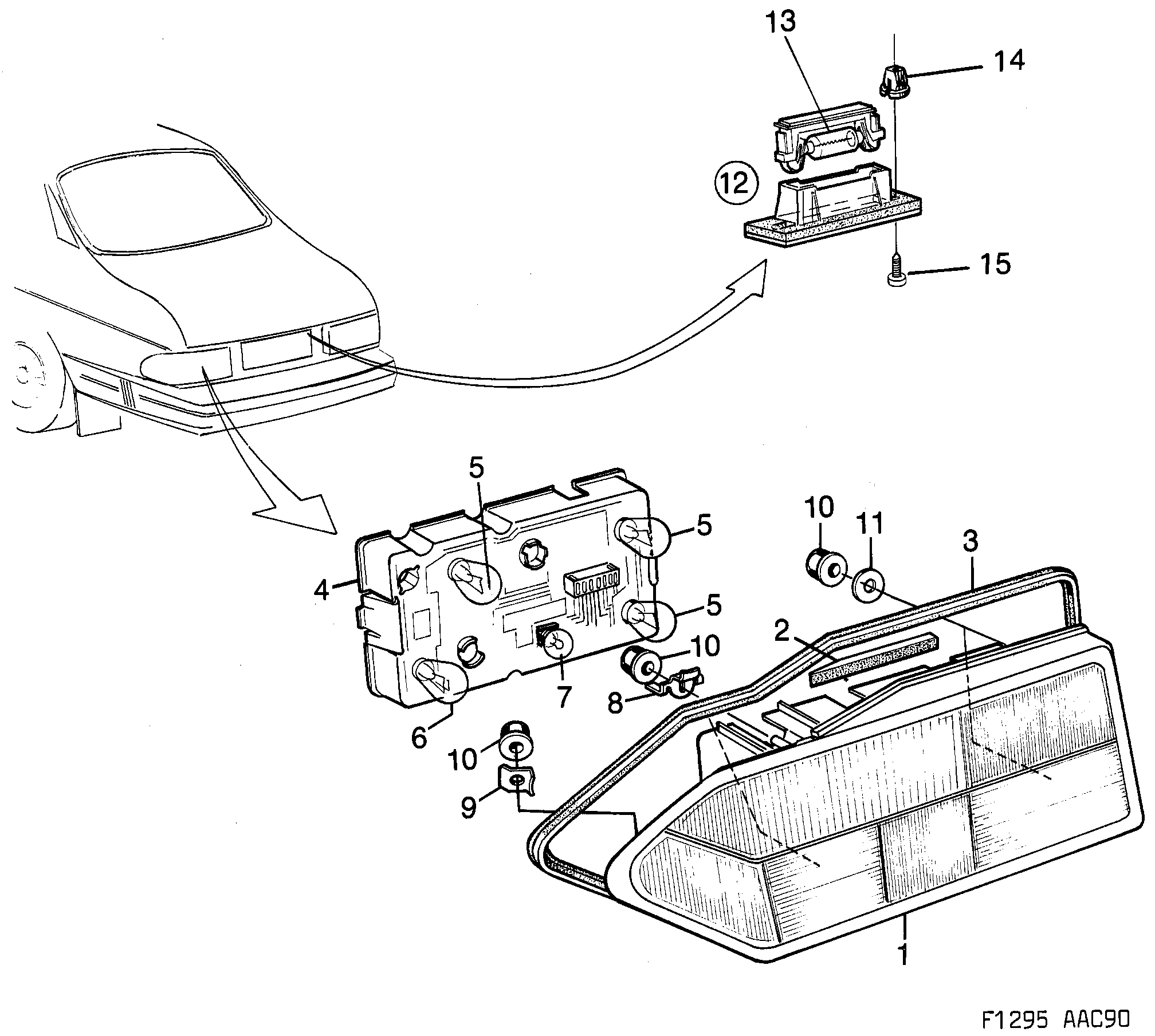 Saab 900 Tail light diagram