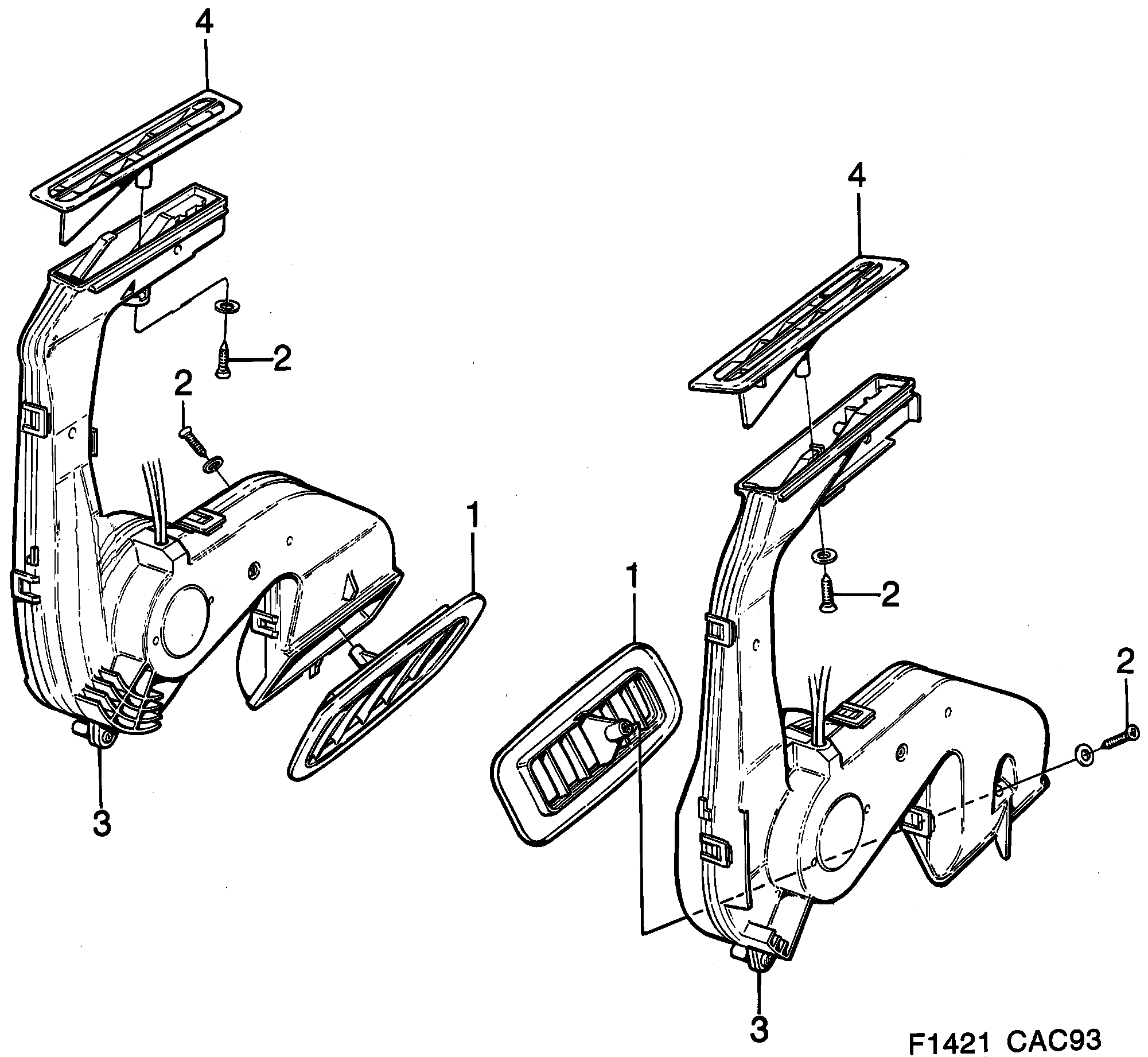 Saab 9000 Door fan diagram