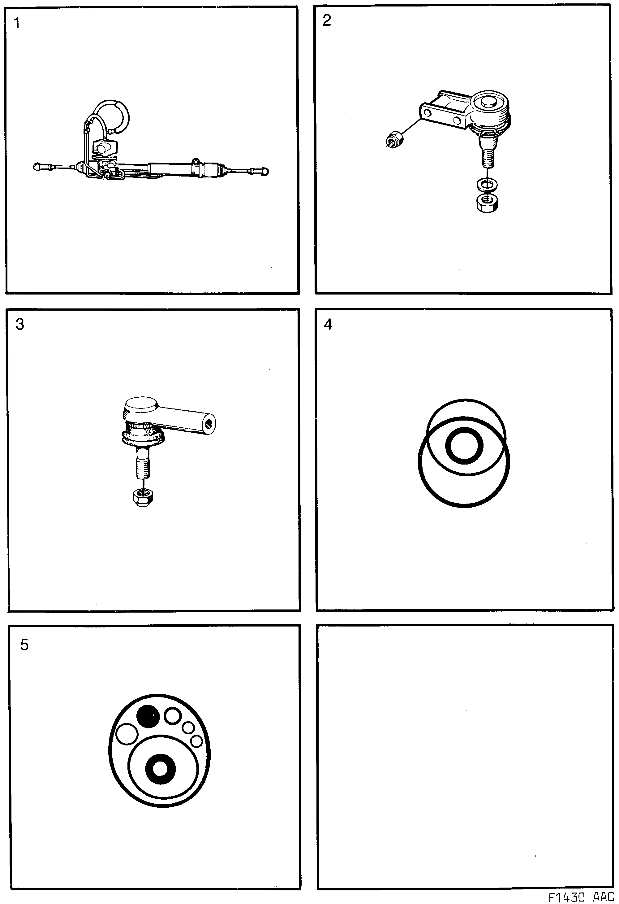 Saab 900 Front end Steering device diagram