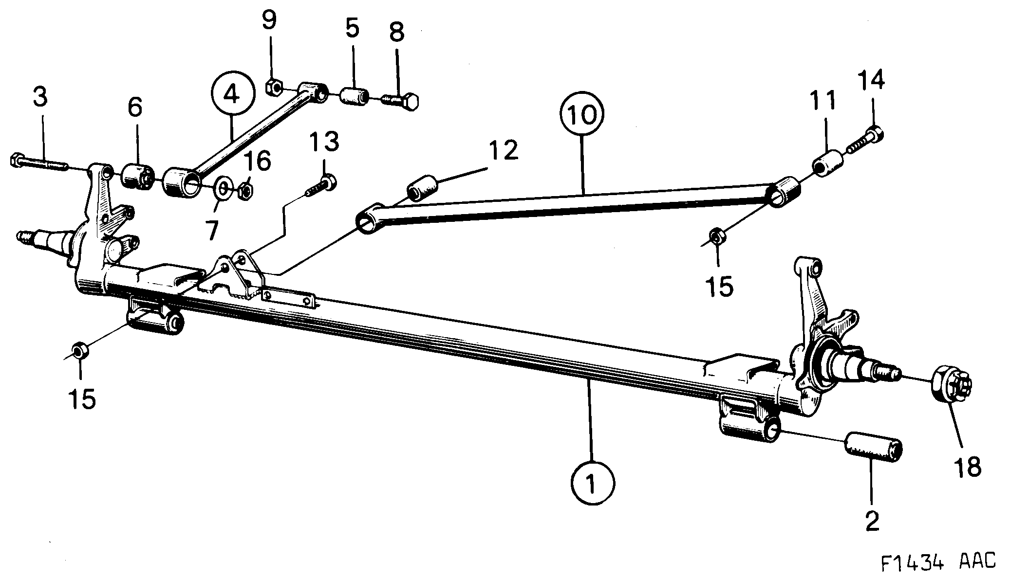 Saab 900 Rear axle diagram