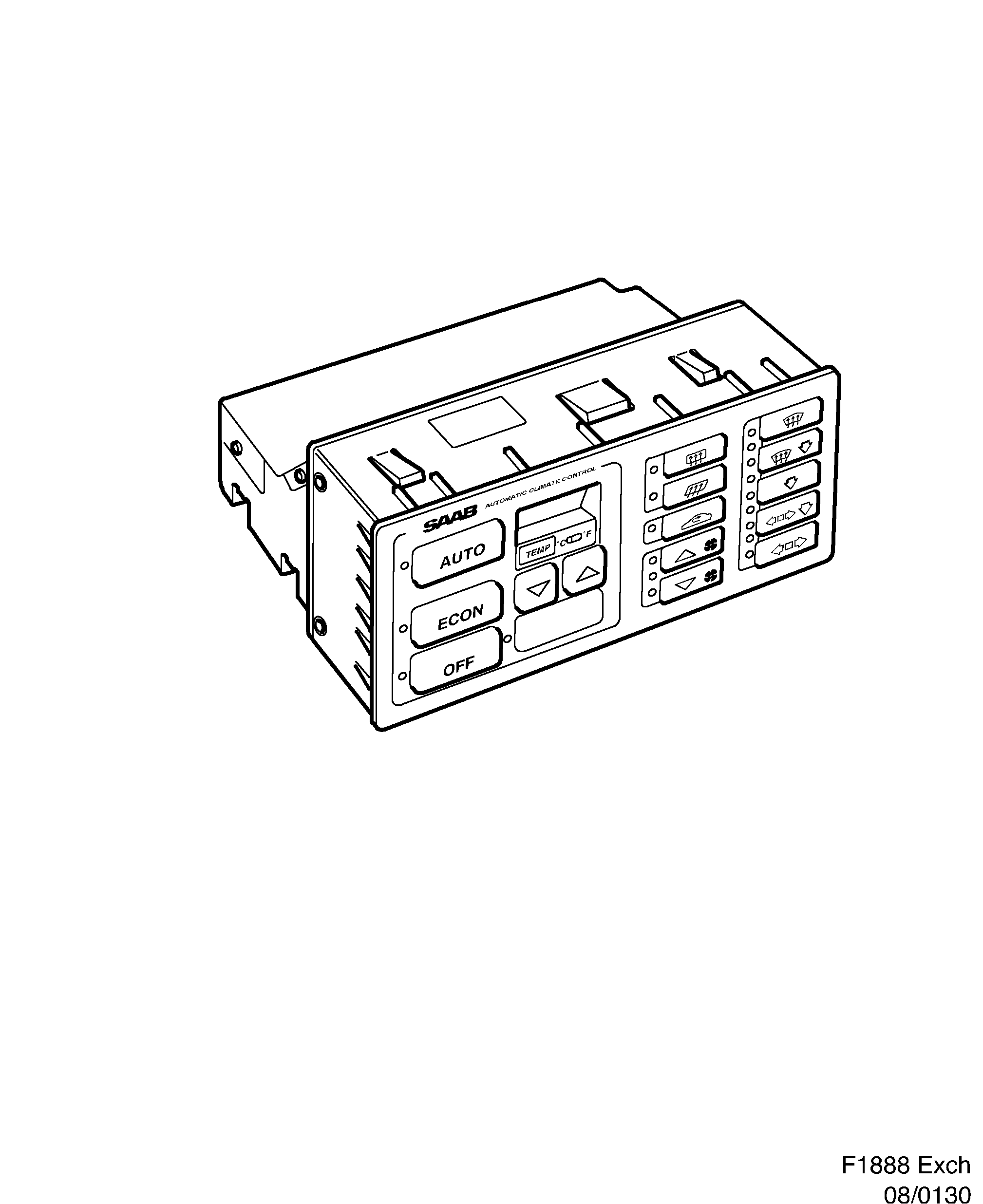 Saab EXCH. Control panel ACC diagram