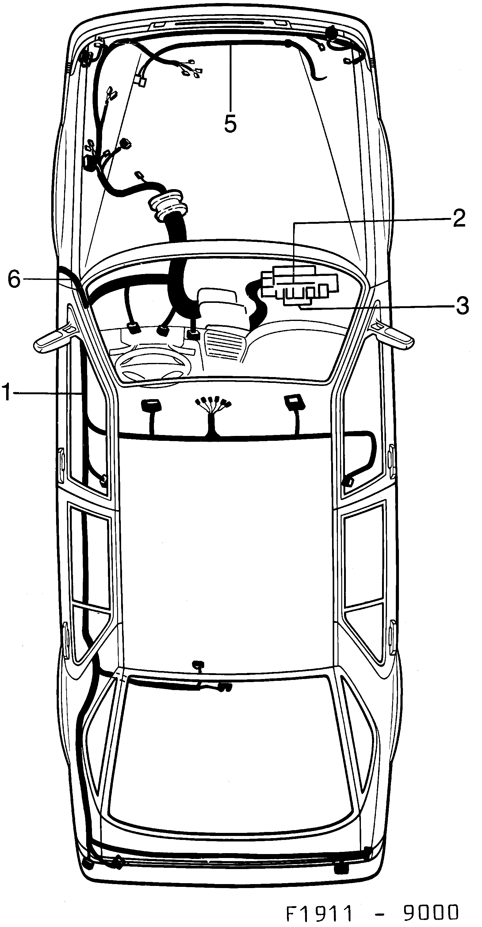 Saab 9000 Main- and engine comp. diagram