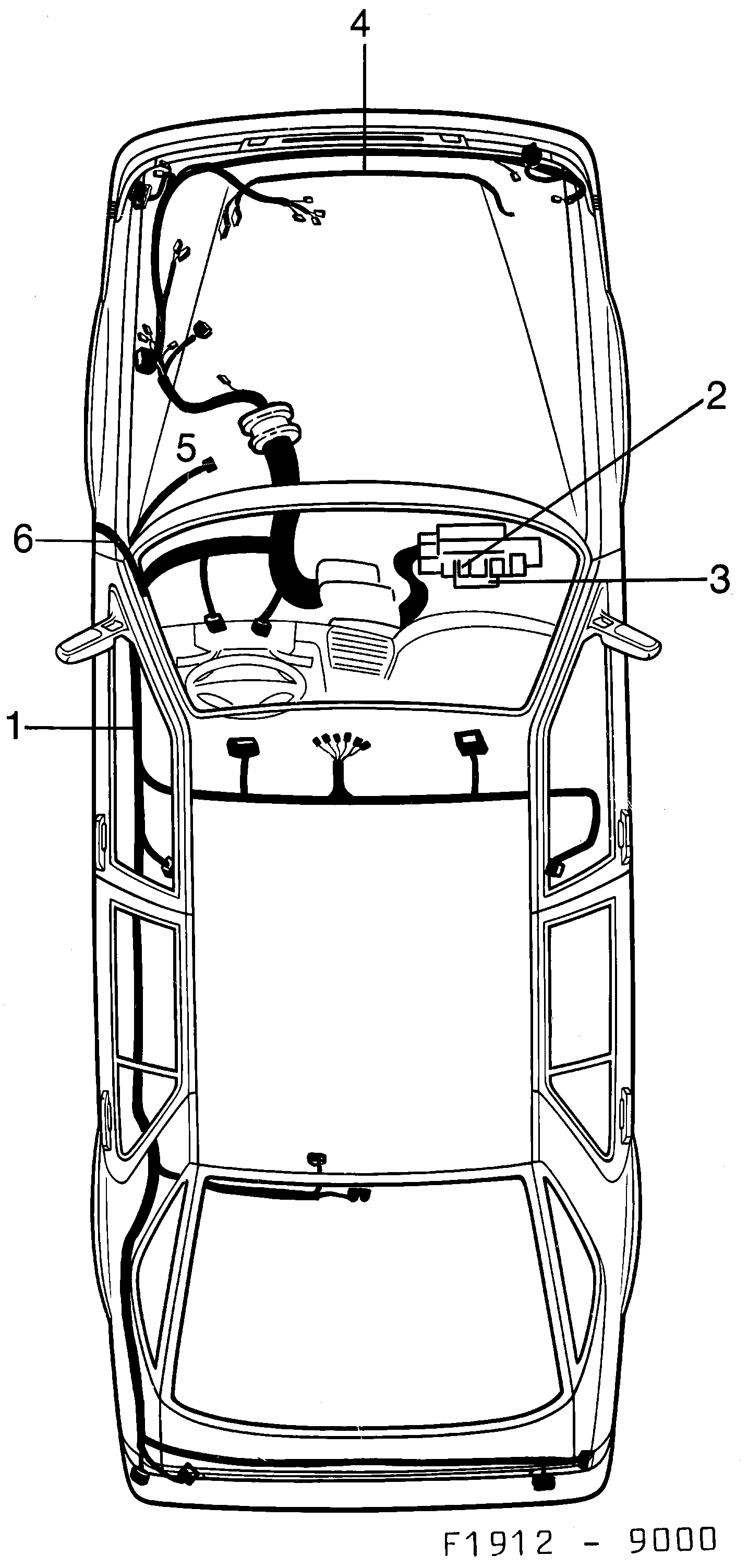 Saab 9000 Main- and engine comp. diagram