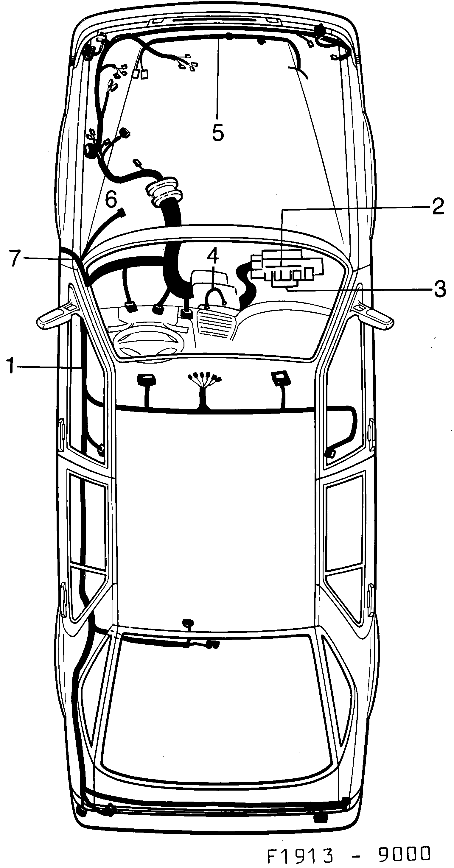 Saab 9000 Main- and engine comp. diagram