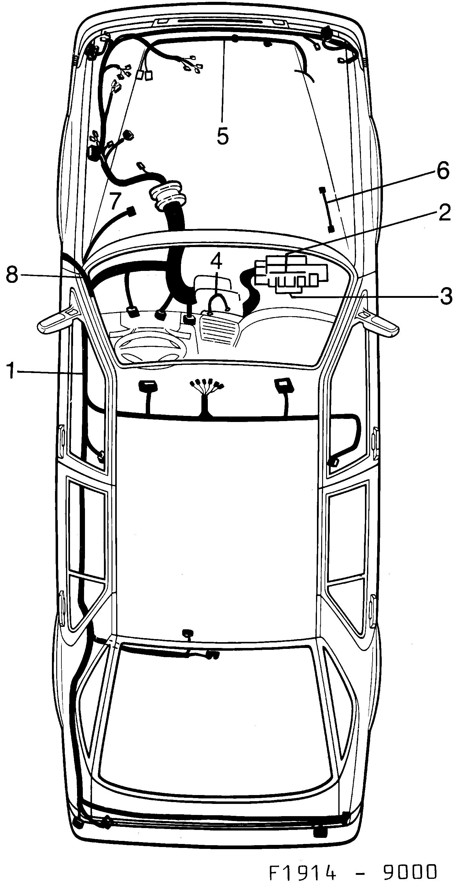 Saab 9000 Main- and engine comp. diagram