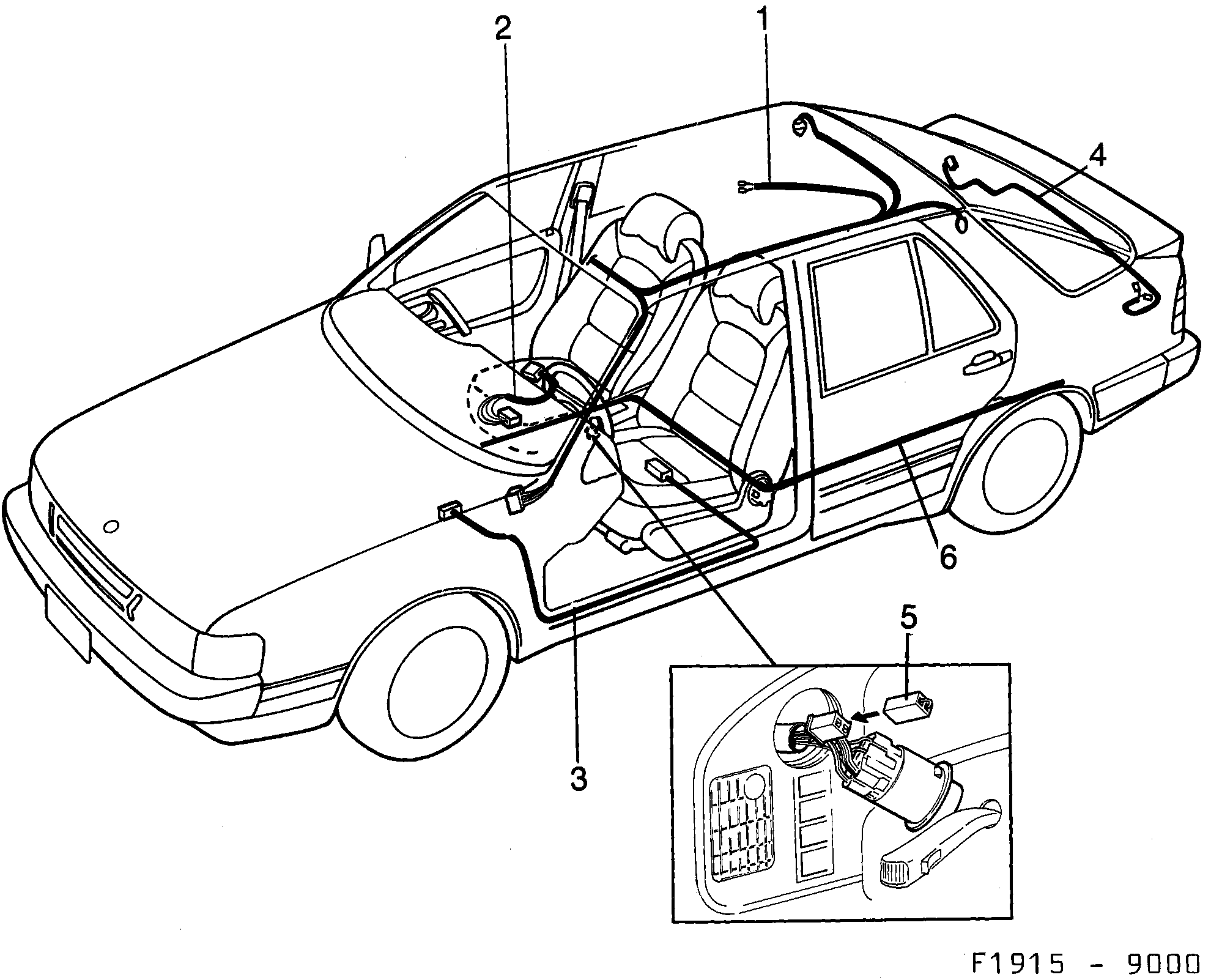 Saab 9000 Compartment diagram
