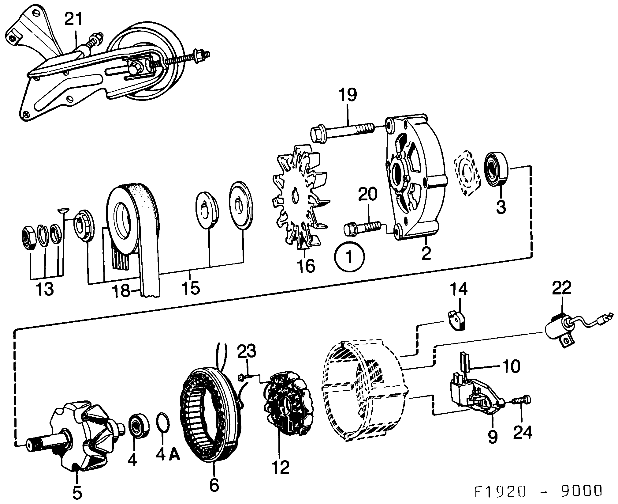 Saab 9000 Bosch 80A diagram